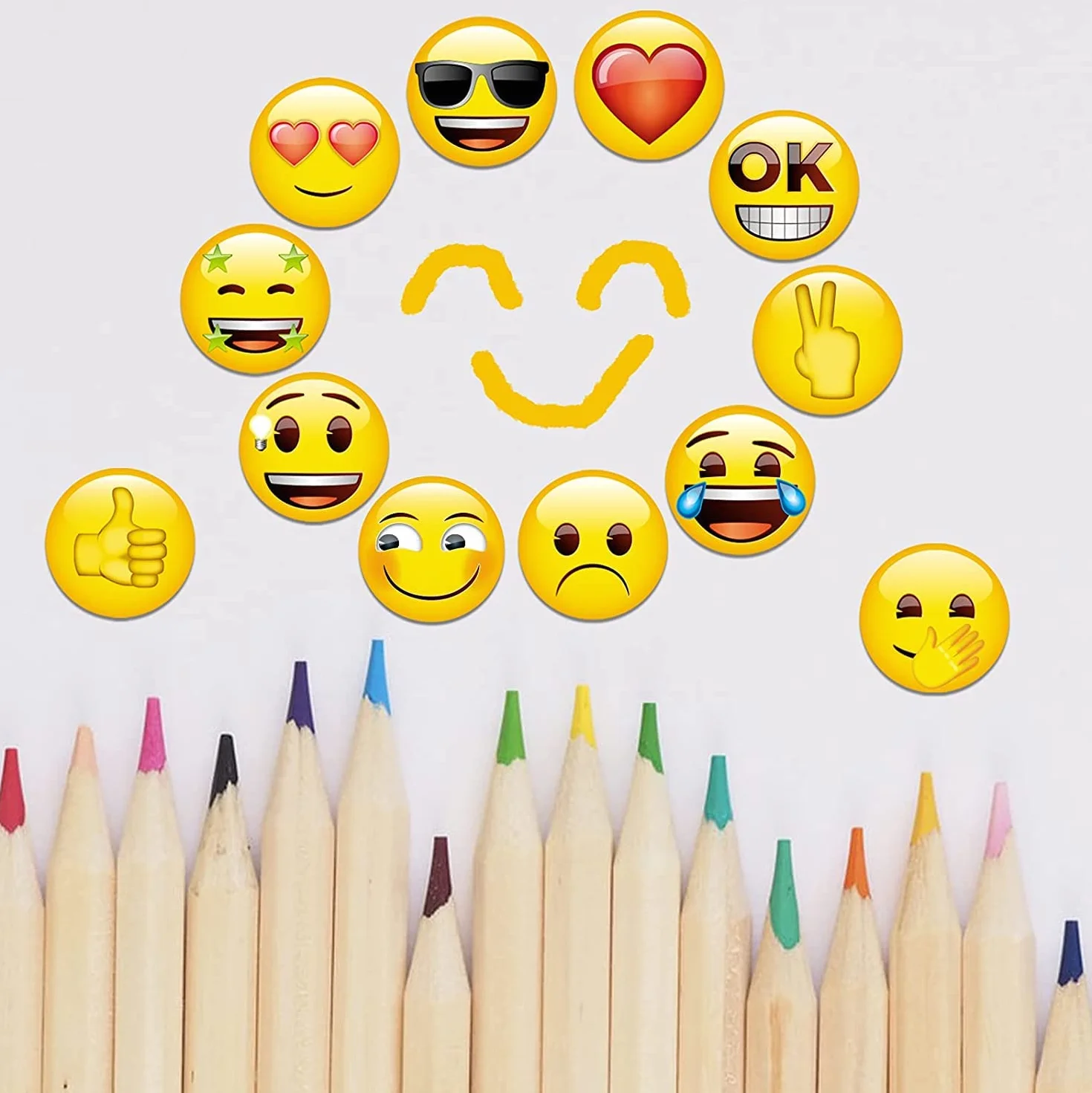 Aimant Frigo Émoji 3D 28 Pièces Magnet Tableau Magnétique Réfrigérateur Décoration