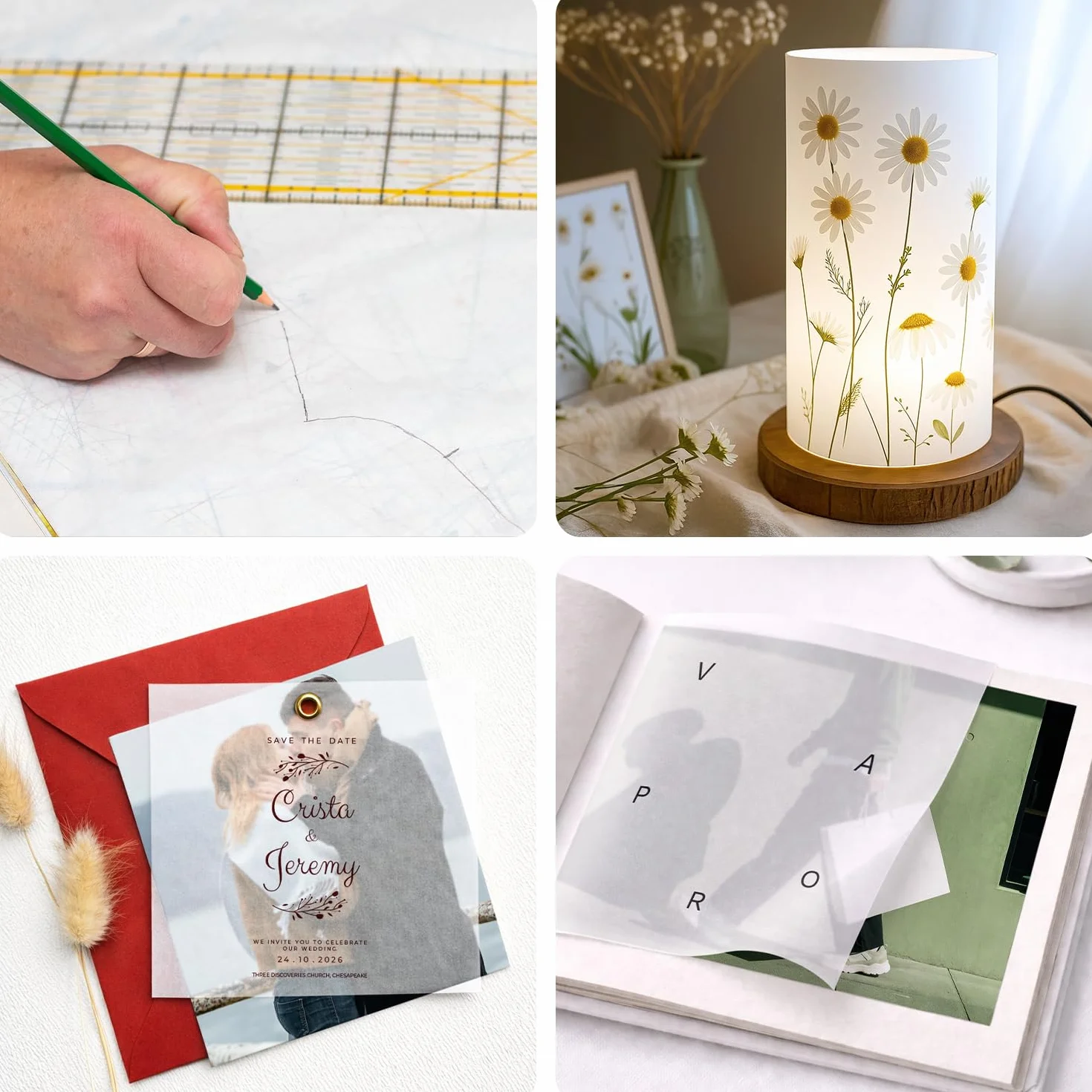 Papier calque A4 110g LumiStar 10 feuilles transparent blanc pour impression cartes invitation scrapbooking