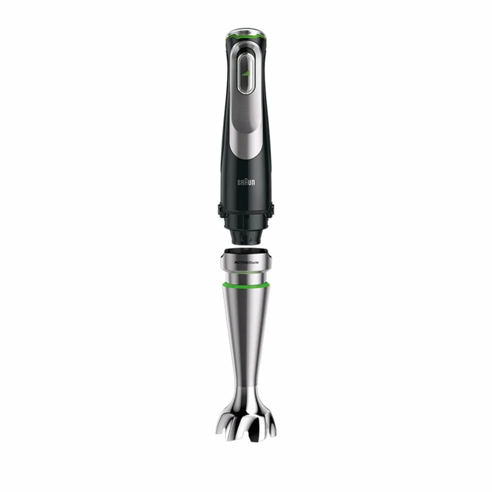 Braun MultiQuick 9 - Mixeur Plongeant, Anti Splash, Sélection Précise de la Vitesse, Active PowerDrive pour des Résultats Onctueux, Blender, Mini-hachoir, Verre Doseur 600mL, 1200W, Noir (MQ9147X)