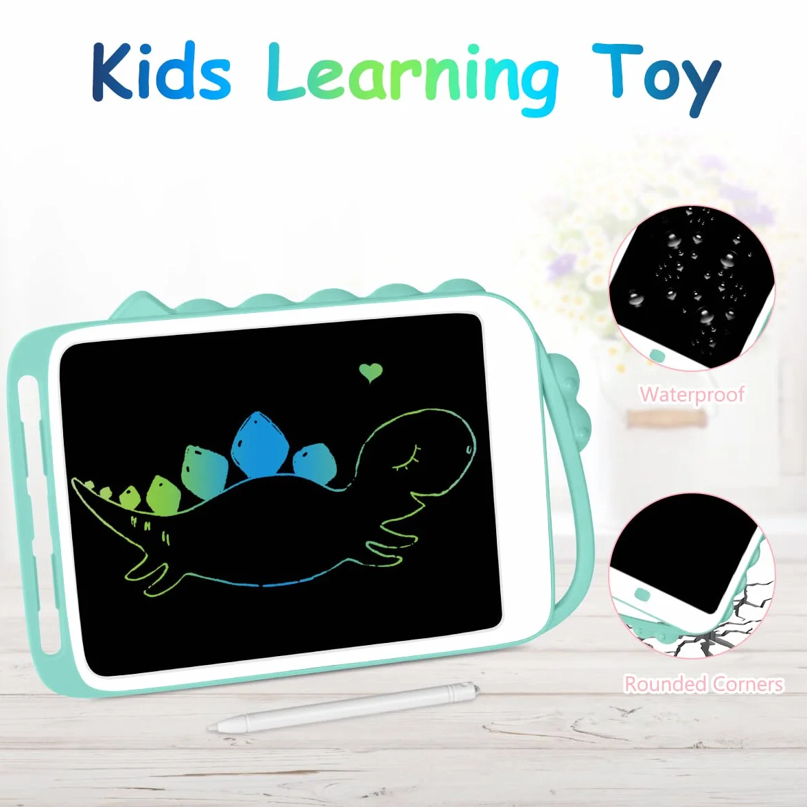 Vicloon Tablette d'écriture LCD 10 Pouces avec Stylo Ardoise Magique Portable pour Enfants et Adultes (Vert)