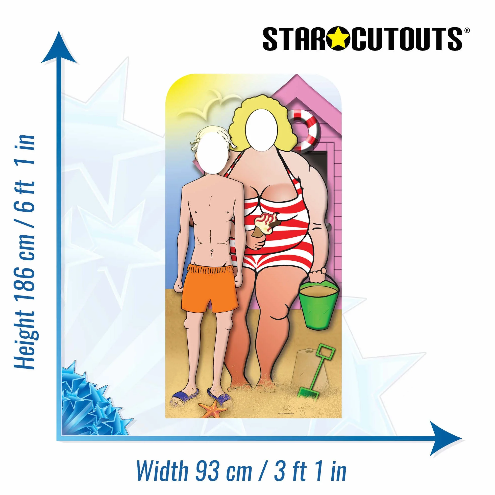 Star Cutouts Stsc134 Figurine Géante Passe-Tête Couple A La Plage 186 Cm