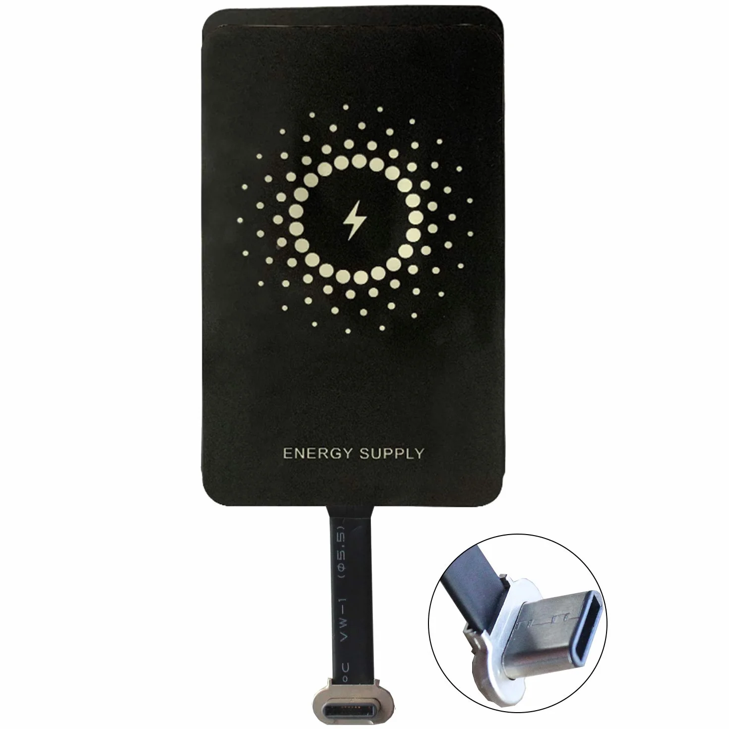 MyMAX Super szybki 1300mA Magic Tag Type C Qi bezprzewodowy odbiornik ładowania i adapter do Google Pixel, Samsung, Huawei, LG, Sony, Motorola, Nokia, HTC i innych telefonów USB-C z systemem Android