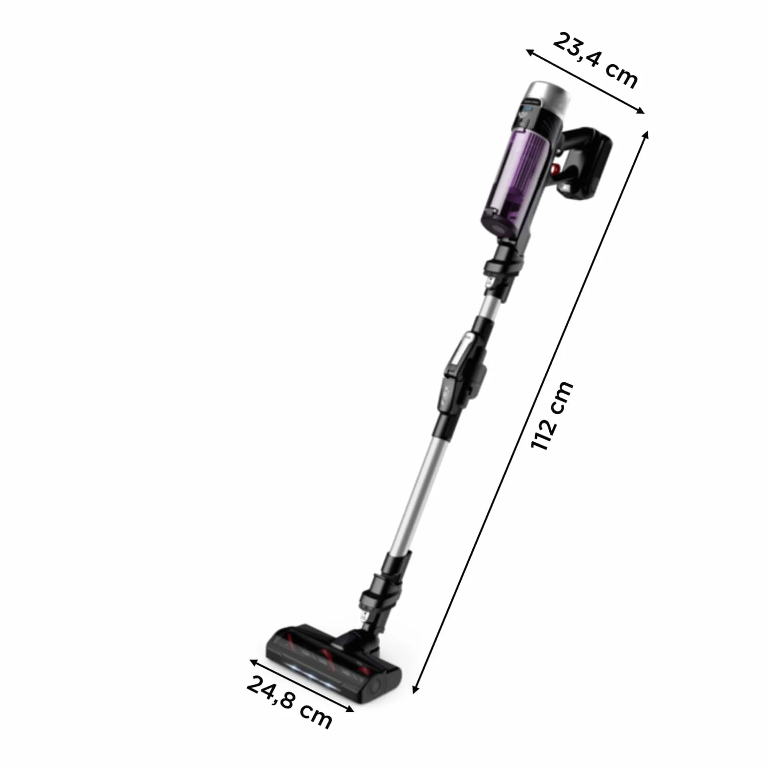 Rowenta X-Force Flex 9.60 Allergie Aspirateur balai sans fil, Filtration Anti-Allergènes, Puissant 100AW, Ultra Léger, Autonomie 45min RH2038WO, Noir / Violet