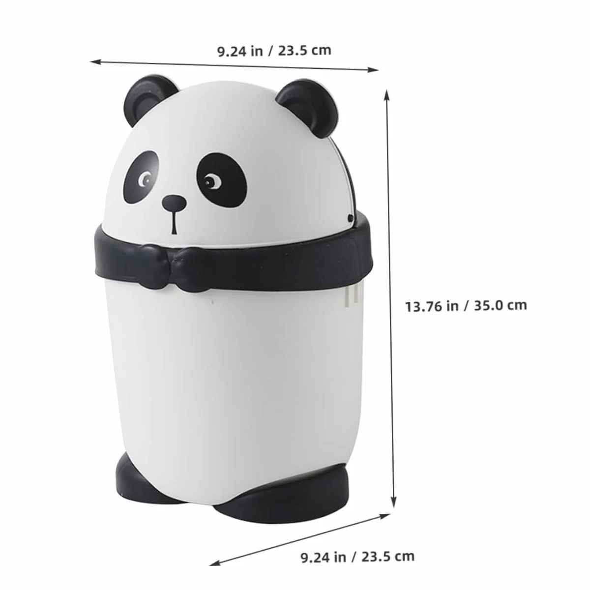 Garneck Poubelle Panda Mignonne Corbeille à Déchets avec Couvercle Rabattable en Plastique PP Cuisine Salon