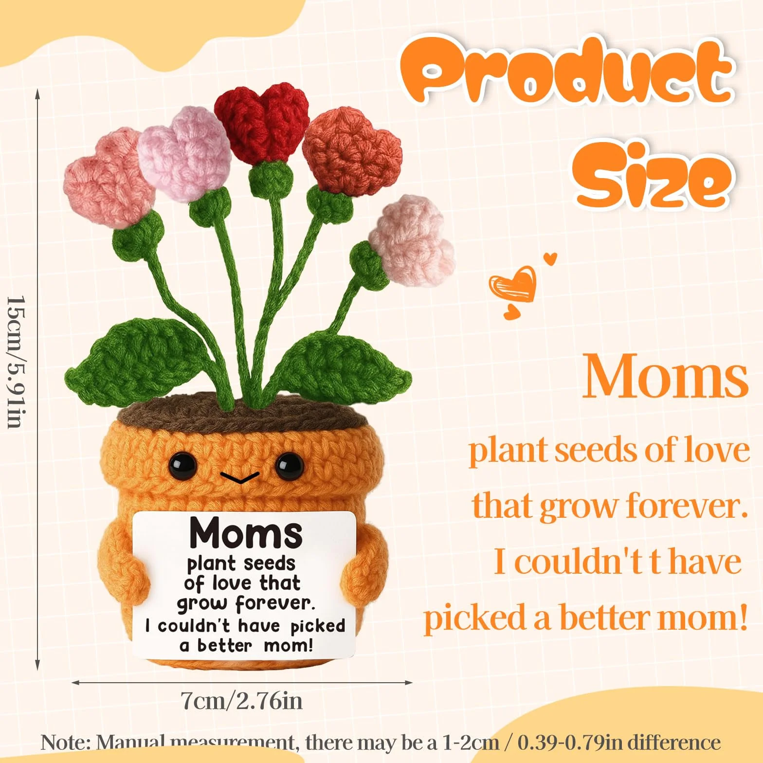 Cadeau Saint-Valentin Maman Fleur Coeur Artisanale Carte sentimentale Décoration fête des mères Anniversaire Belle-mère