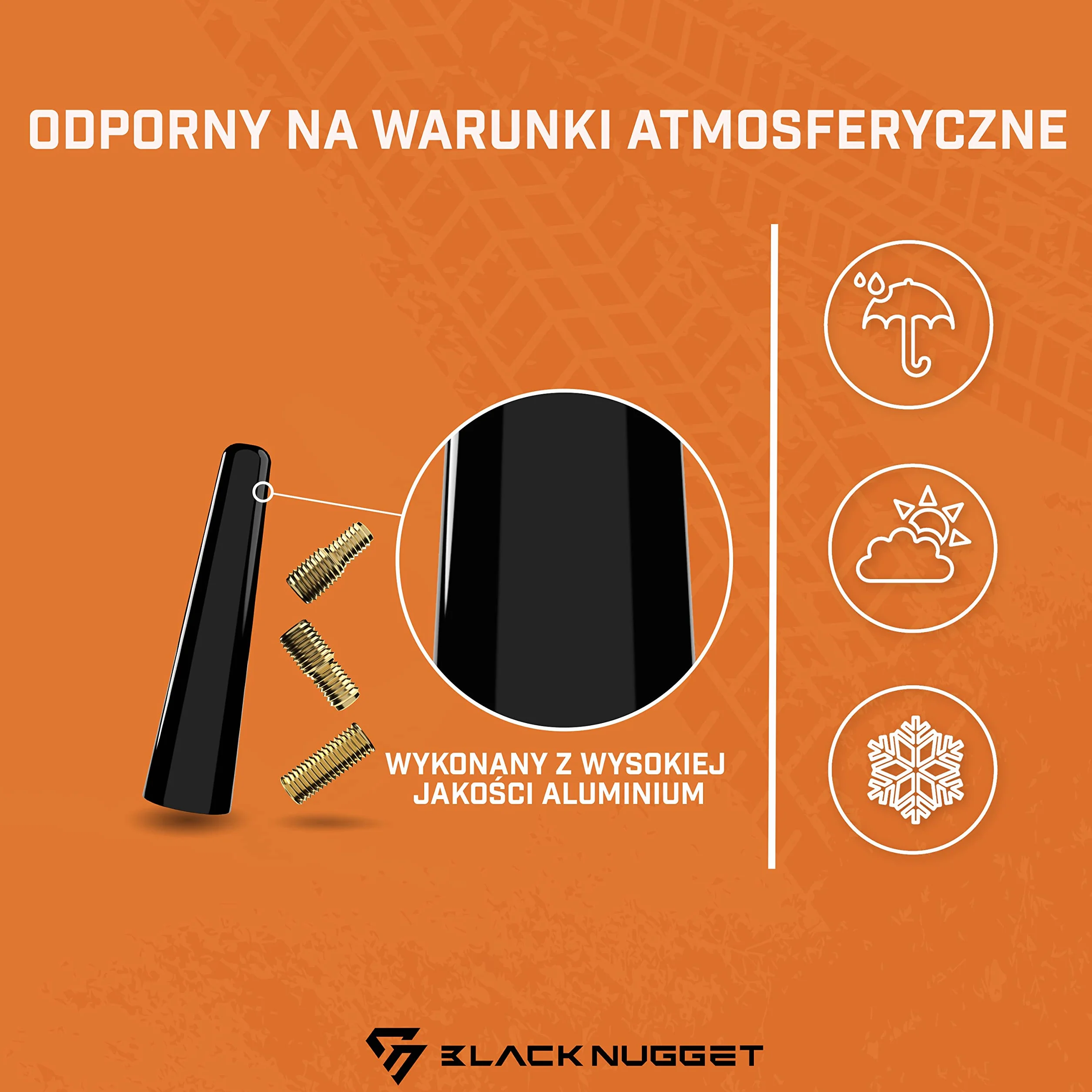 BlackNugget® Car Antenna 5cm - Uniwersalna antena samochodowa - Antena dachowa z pierwszorzędną jakością odbioru - Antena do odbioru AM & FM