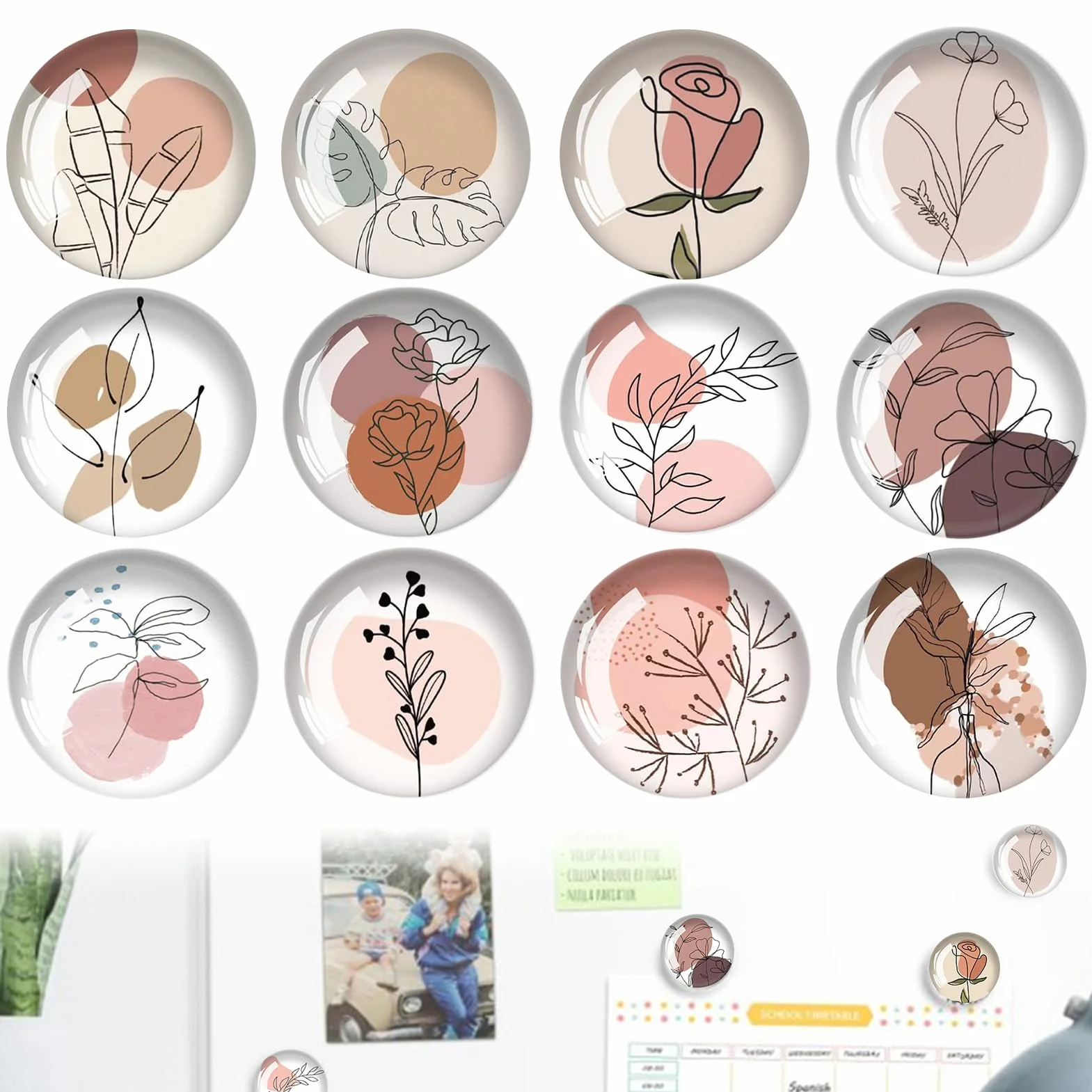 Aimants Décoratifs Cristal, Aimants Roses, Fleur Magnet Frigo, Tableau Magnétique