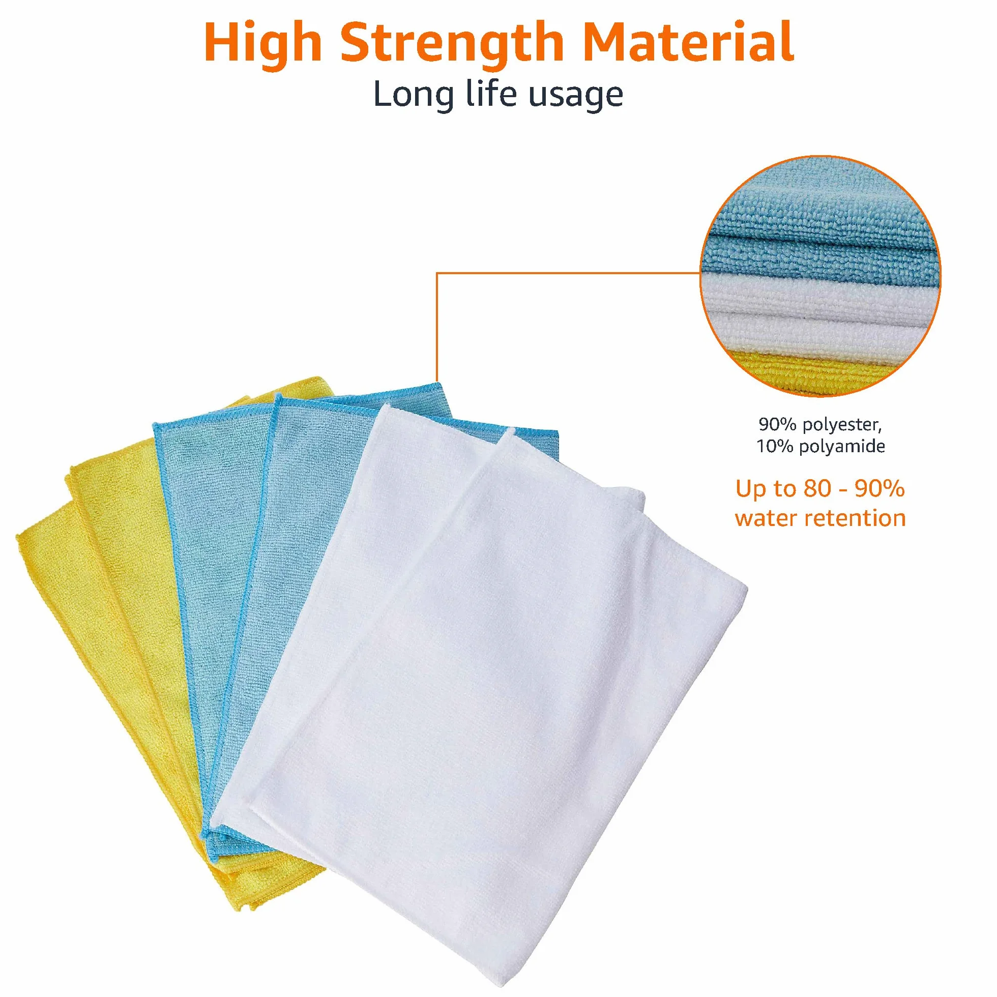 Amazon Basics Microfibre Chiffon de Nettoyage, Lot de 144, Multi, 30.5 x 40.6 cm