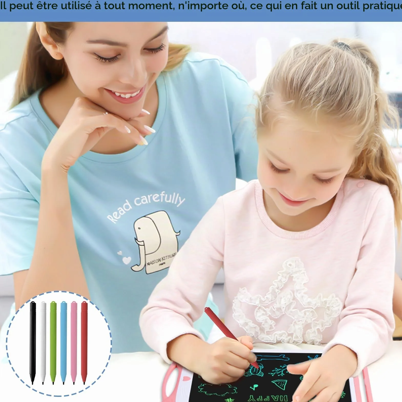 Stylos de Rechange pour Tableau d'écriture LCD, Lot de 6