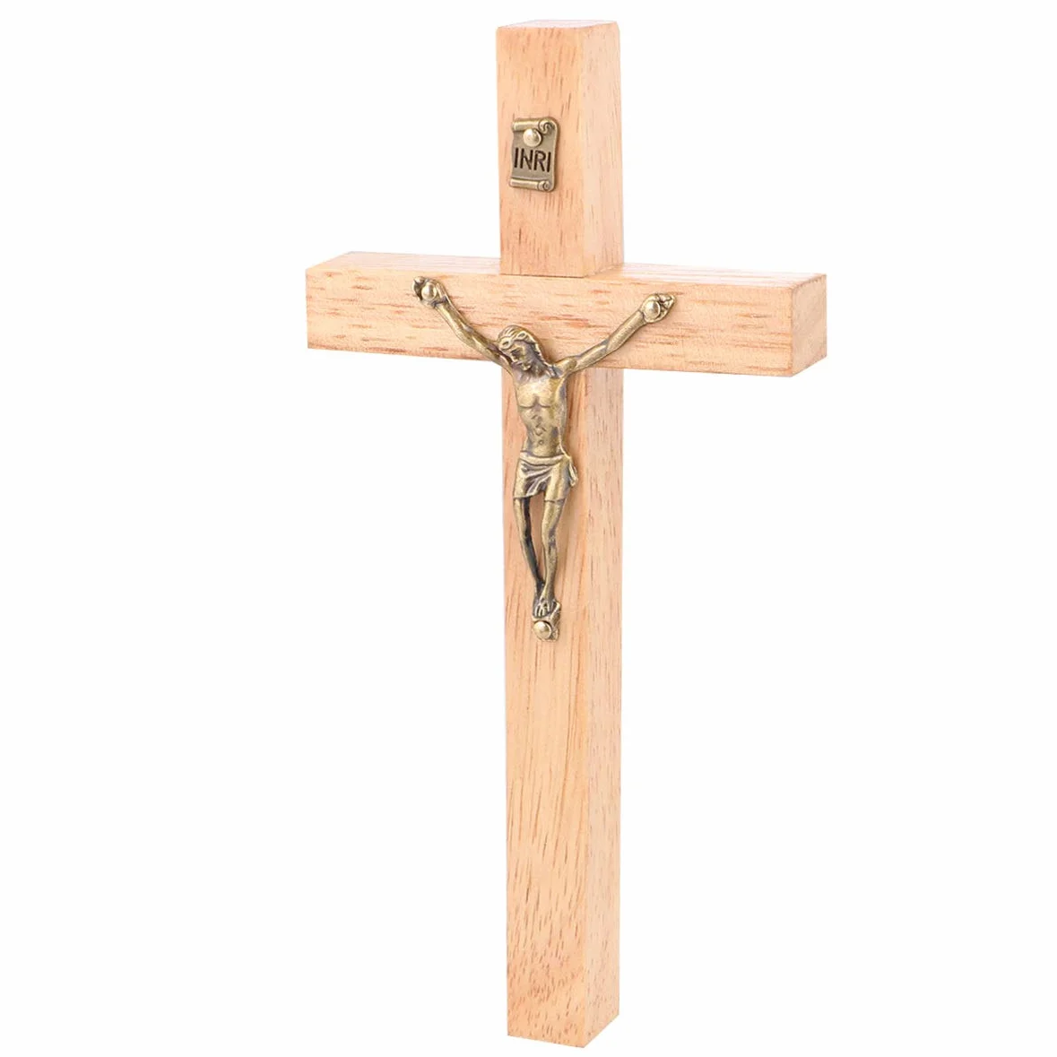 Garnek Bois Chrétien Mur Croix Alliage de Zinc Crucifix Artisanat Décoration Murale Maison