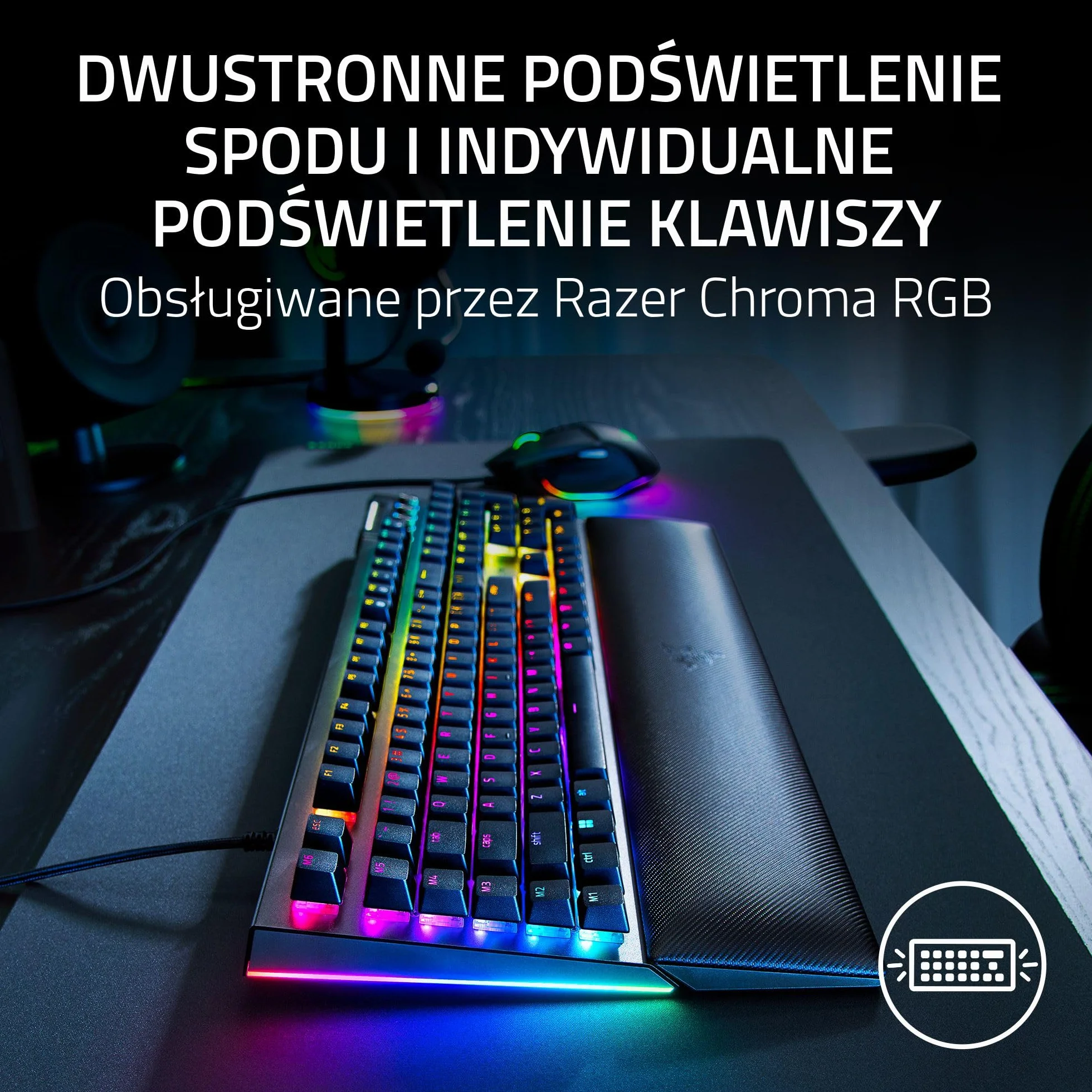 Razer BlackWidow V4, Razer GREEN Clicky Gen-3, USB, US (RZ03-04690100-R3M1)