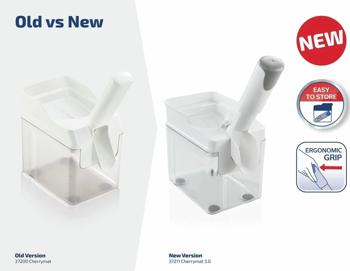 Leifheit Cherrymat 3.0 Dénoyauteur à cerises, appareil de cuisine pour séparation chair et noyau, facile à nettoyer
