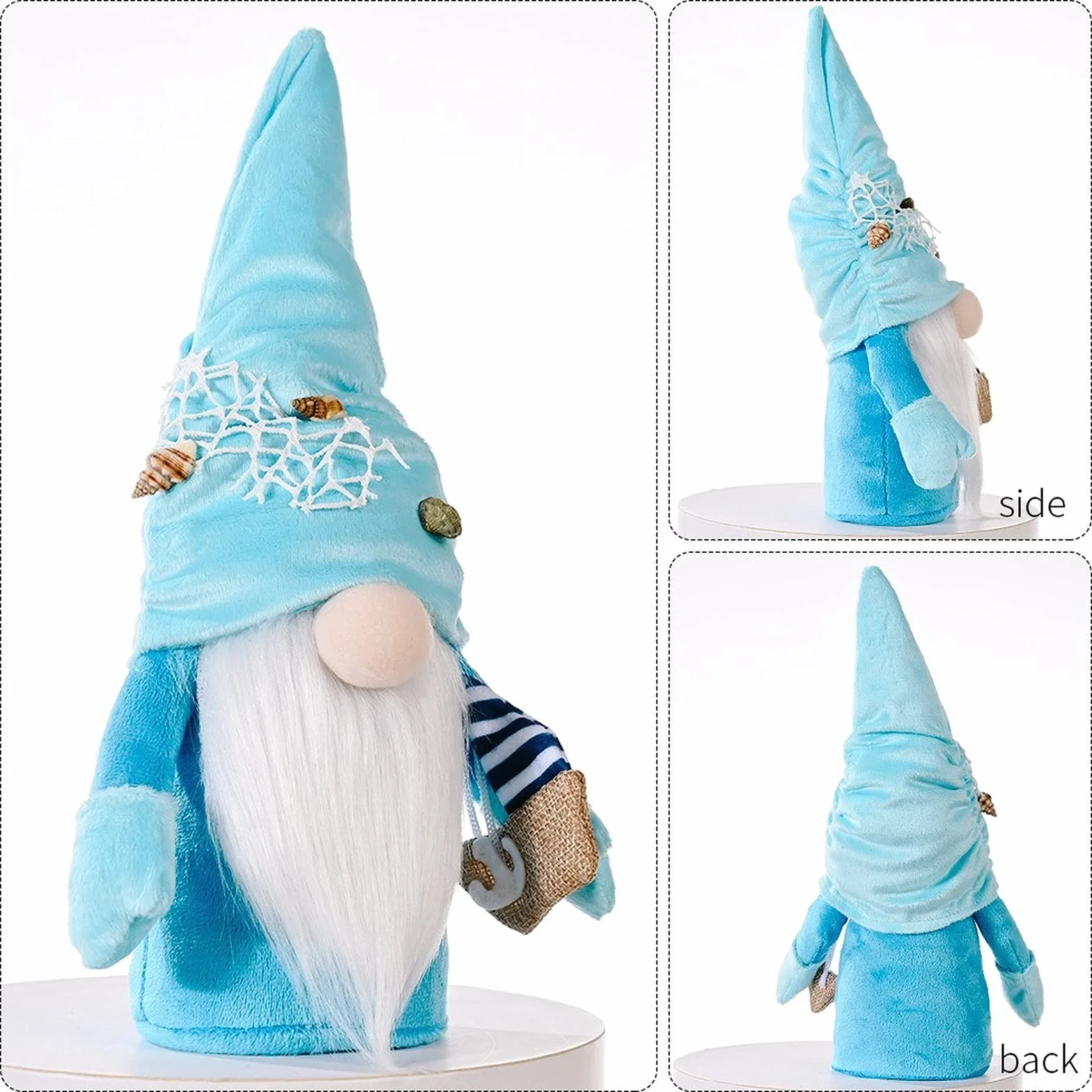 Peluche Nain de Mer Lot de 2 Figurine de Collection Décoration Fait à la Main Lutin Suédois