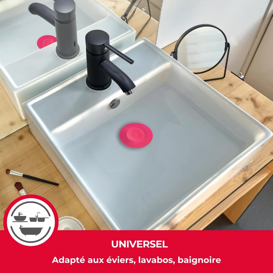 Wirquin Bouchon et filtre universel Uppy blanc pour évacuations évier lavabo baignoire