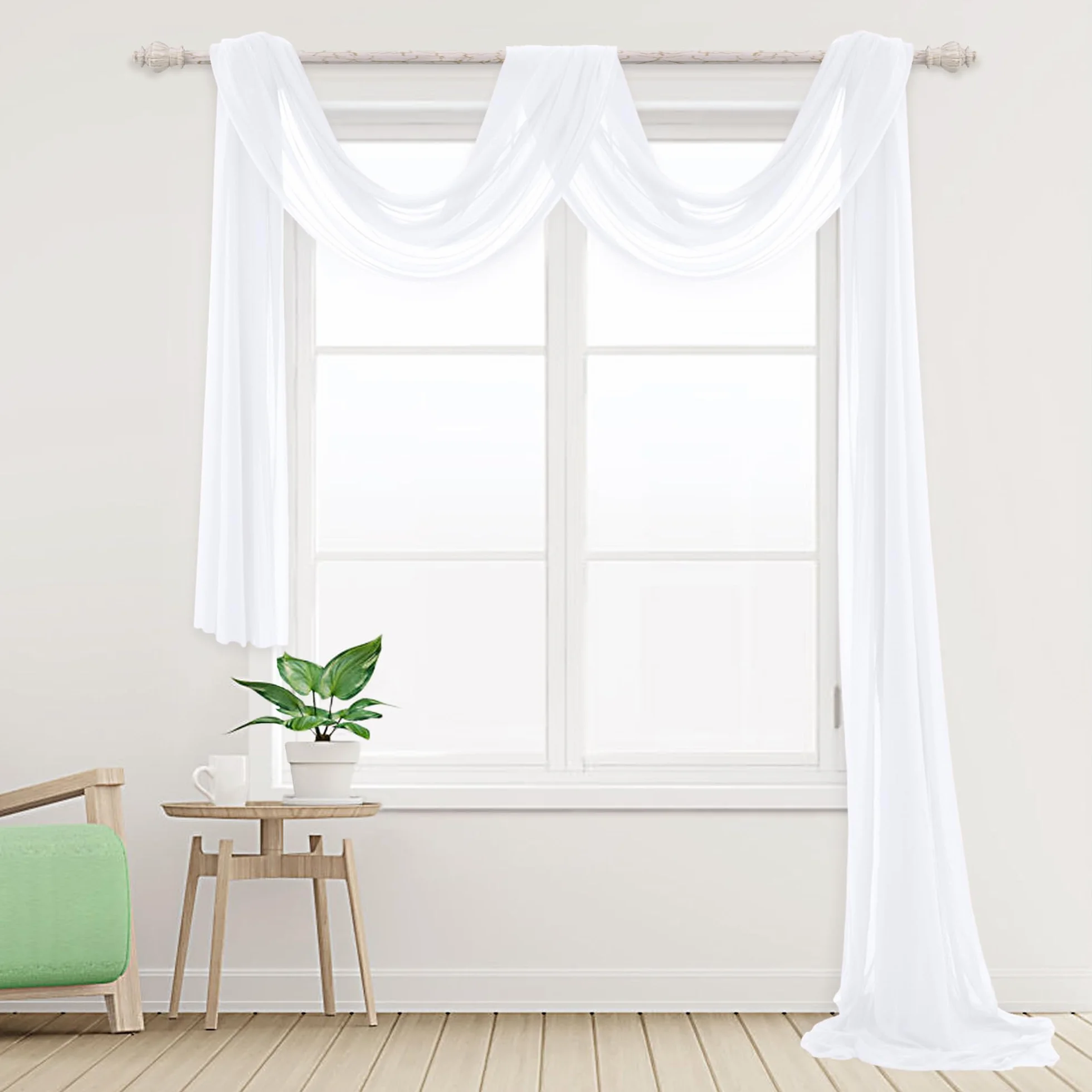 Ghope Rideau Arche de Mariage 150 x 600cm Voile Tulle Transparent Romantique Décoration Cérémonie