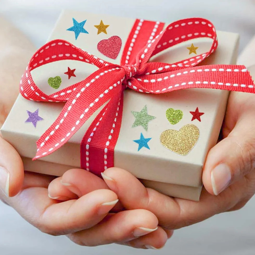 Paillettes Mousse Autocollants 150pcs, Mini Coeur et étoile Enfants, Décoration Murale