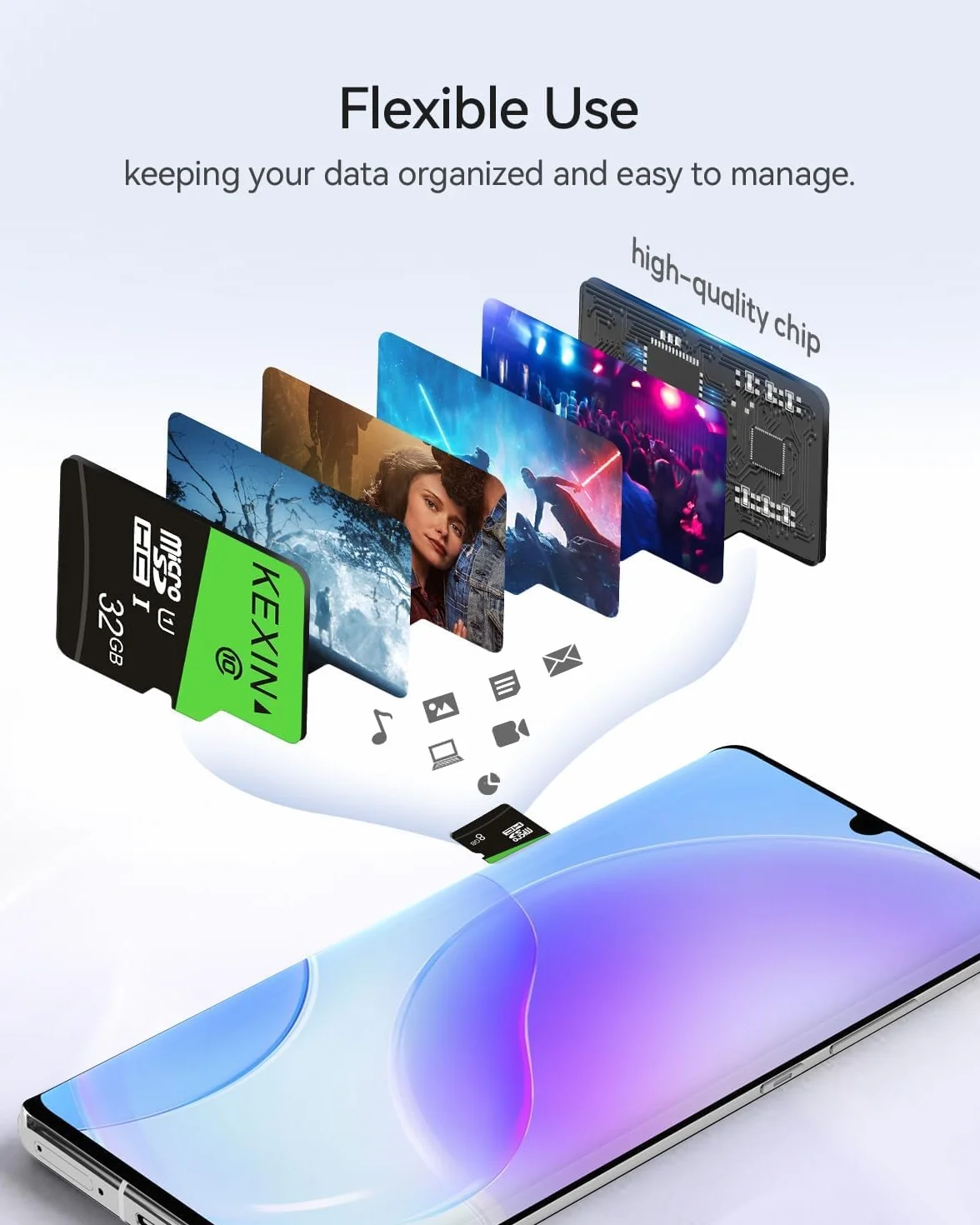 Carte Micro SD 32Go MicroSDHC U1 UHS-I C10 TF pour Caméra Smartphone Sécurité
