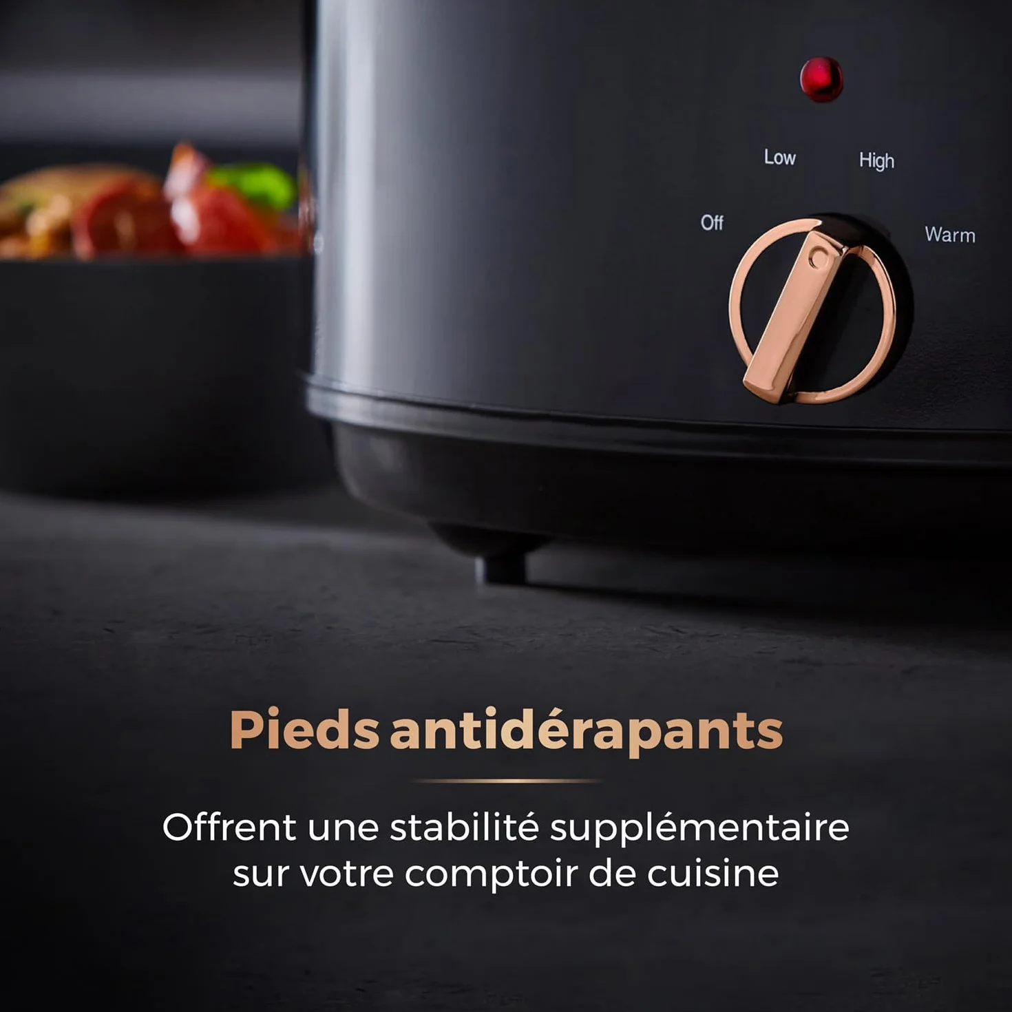 Tower T16019RG Infinity Mijoteuse Électrique - Mijoteuse - Poêle Électrique avec 3 Réglages de Chaleur et Fonction Maintien au Chaud - 6,5 L - 270 W - Noir et Or Rose