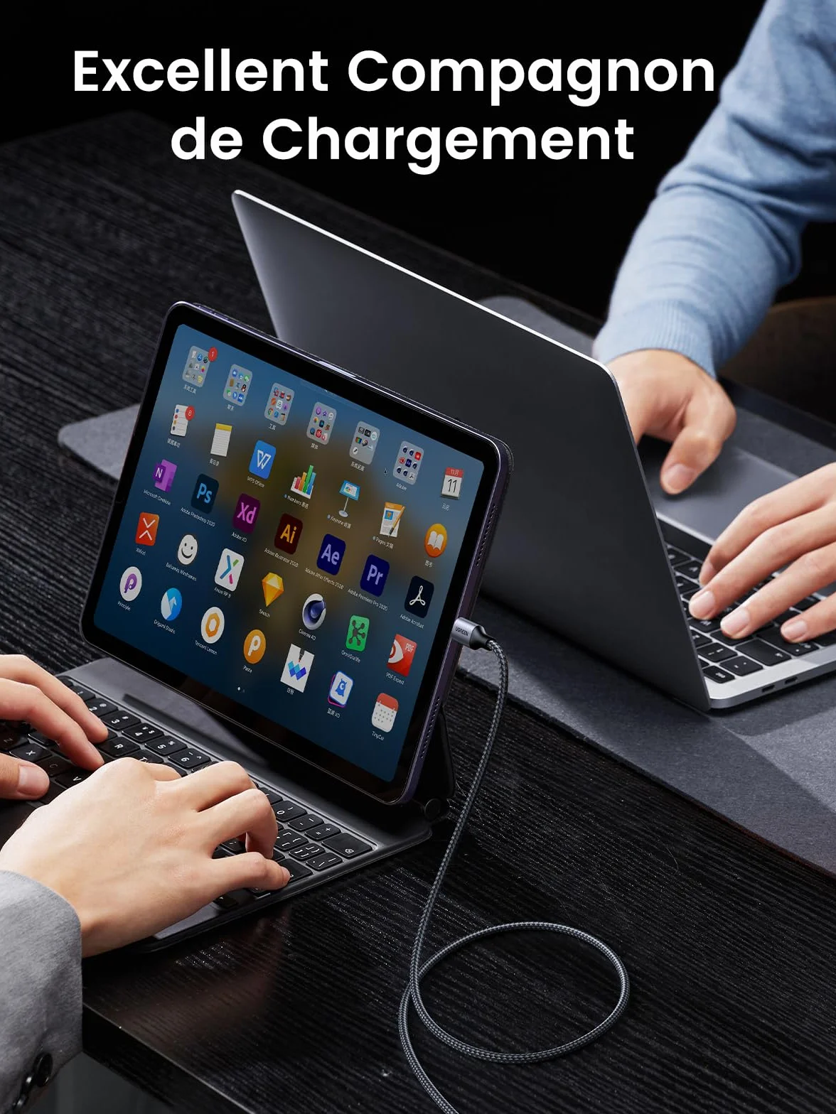 UGREEN Câble USB C vers USB C PD Charge Rapide 60W Nylon Tressé 1M