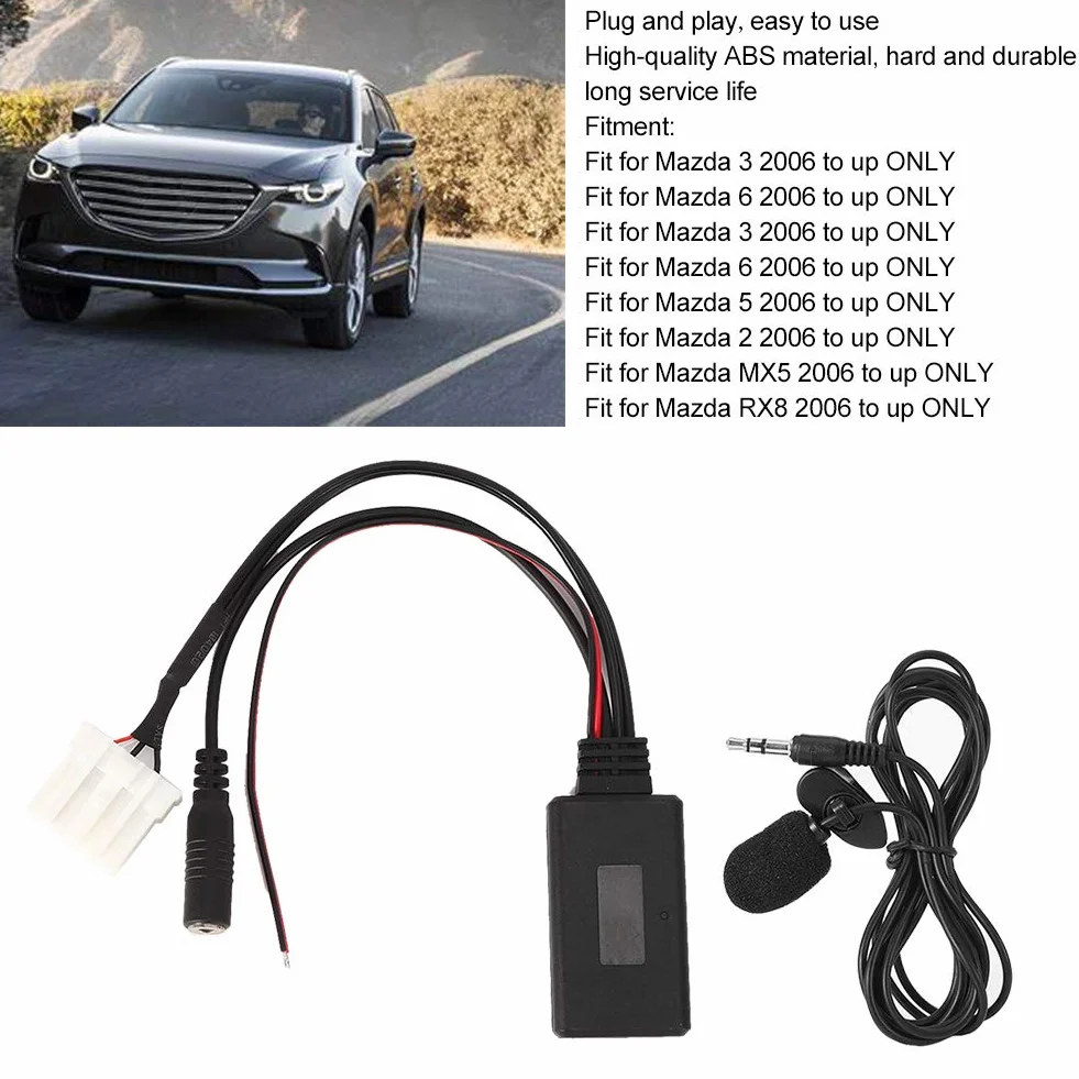 2007 3 Bluetooth Zestaw Mx5 Kabel Auxin Adapter Samochodowy 5.0 Mikrofon - Pasuje do 2 3 5 6 Rx8