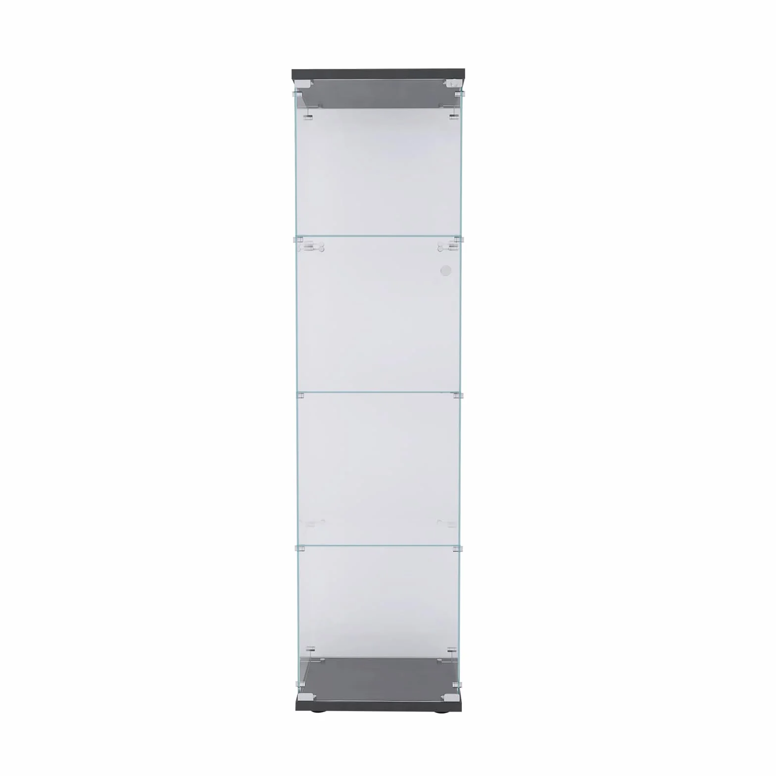 Vitrine en verre de collection avec 1 portes et 4 étagères, avec serrure de sécurité, vitrine transparente, convient pour le salon, la chambre à coucher, le bureau
