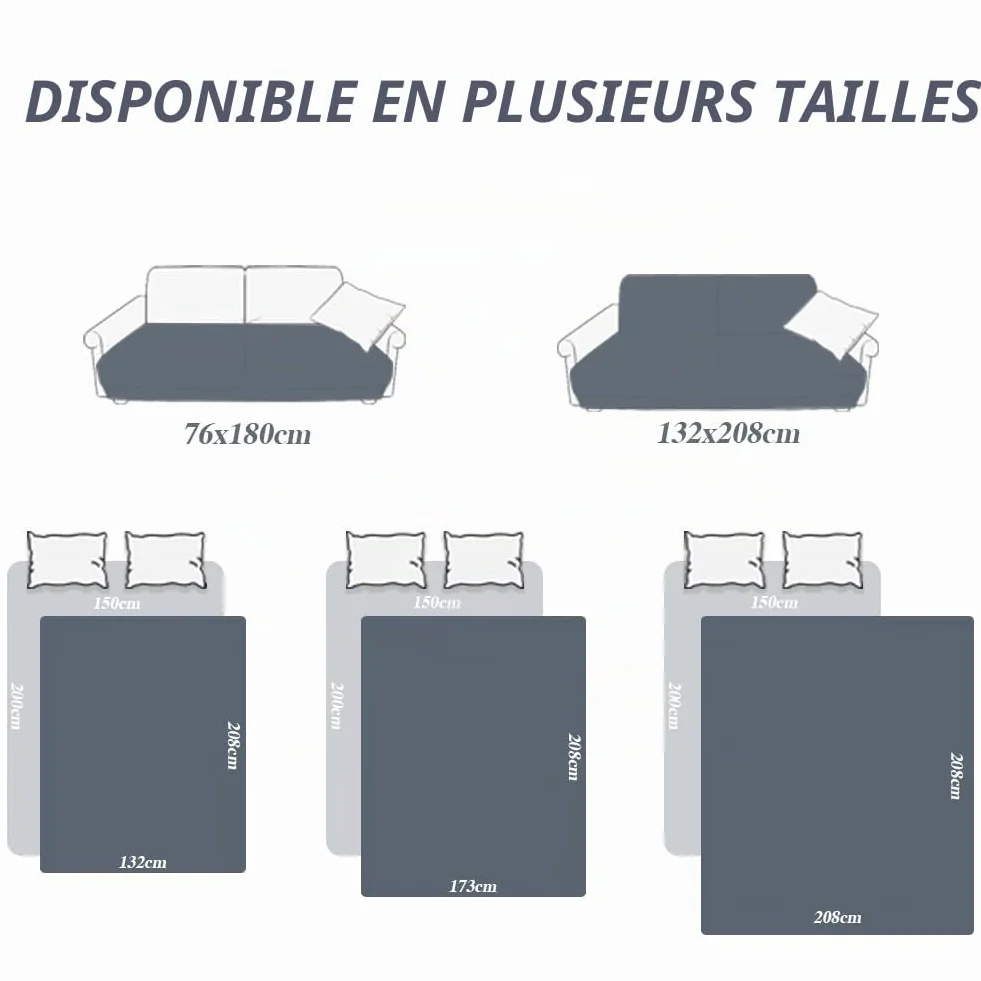 DUJUIKE Housse imperméable canapé, Protection canapé chien chat antidérapante, Crème 76-180 cm