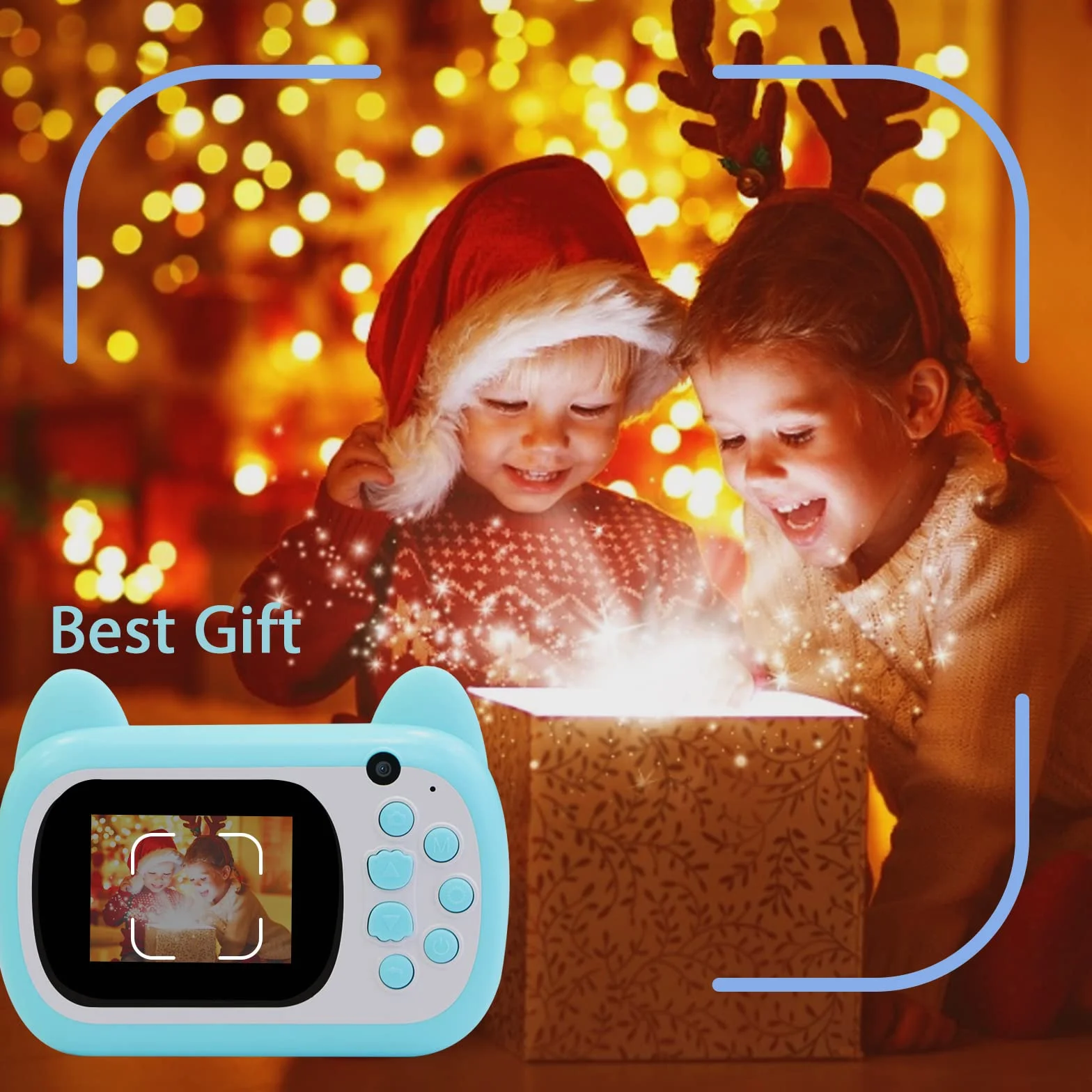 Aparat natychmiastowy dla dzieci, ekran LCD 6,1 cm, cyfrowy aparat dla dzieci, z 6-krotnym zoomem, podwójny obiektyw 24 MP, rejestrator wideo 1080p, prezent dla chłopców i dziewczynek (zielony)
