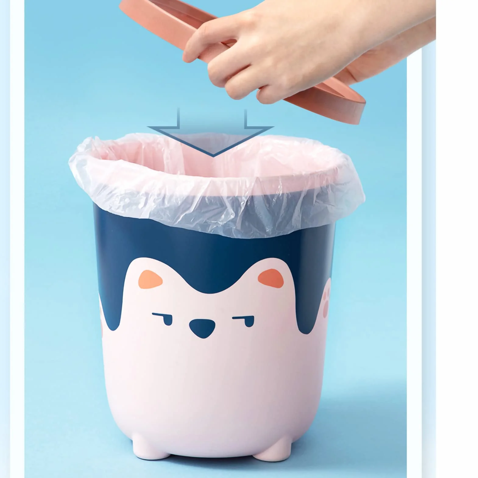 Poubelle décorative étanche Ours dessin animé Großes Rosa pour salle de bain cuisine