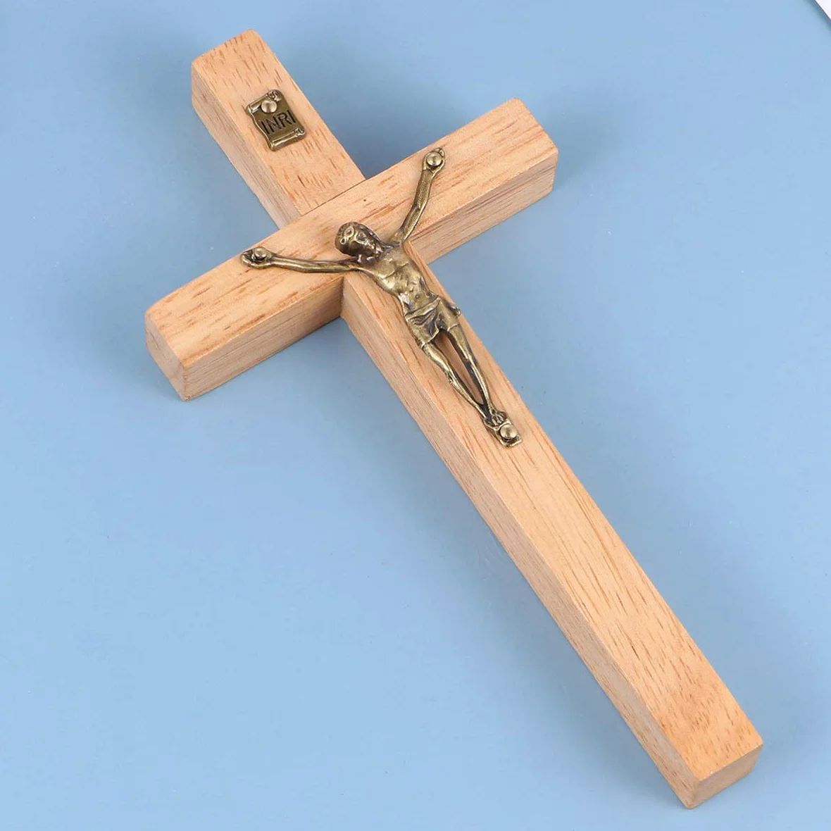 Garnek Bois Chrétien Mur Croix Alliage de Zinc Crucifix Artisanat Décoration Murale Maison