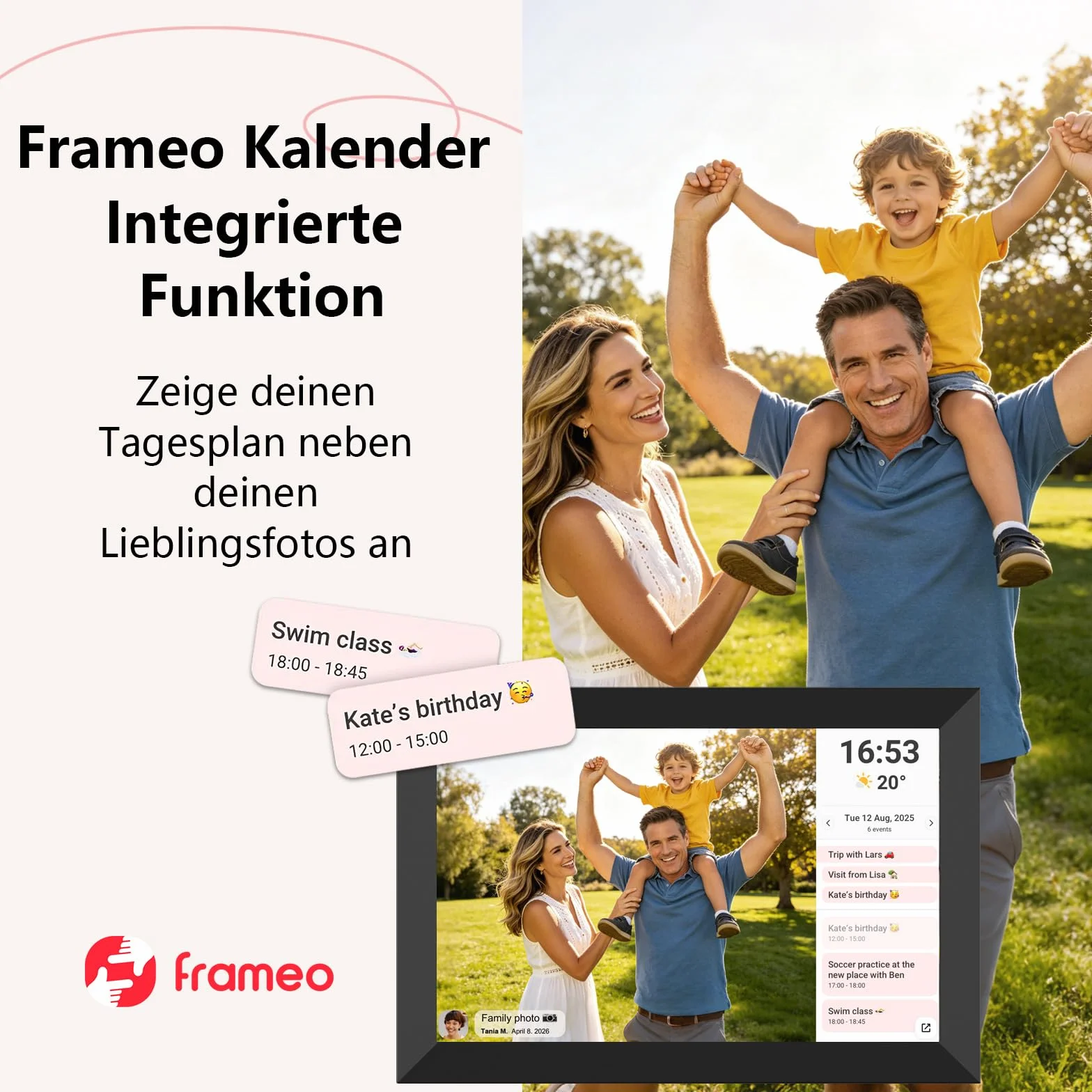 FRAMEO cyfrowa ramka na zdjęcia FRAMEO WLAN 32 GB, cyfrowa ramka na zdjęcia 10,1 cala 1280 x 800 IPS ekran dotykowy Smart Cloud ramka na zdjęcia z automatycznym obrotem, natychmiastowe udostępnianie
