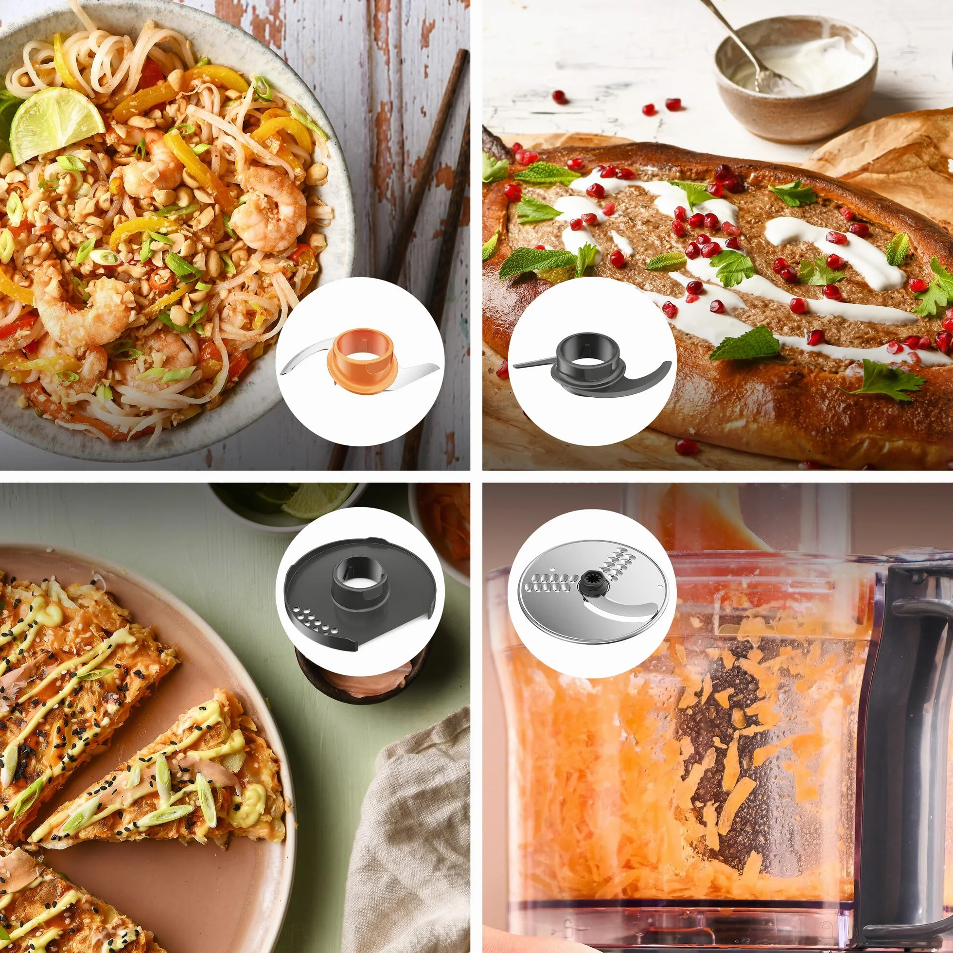 Kenwood Multipro Compact FDP31.020GY Modèle 2023, robot hachoir de cuisine avec 2 vitesses d'usinage + Pulse, bol de 2,1 L, coupe-légumes électrique pour hacher, râper et pétrir, 800 W