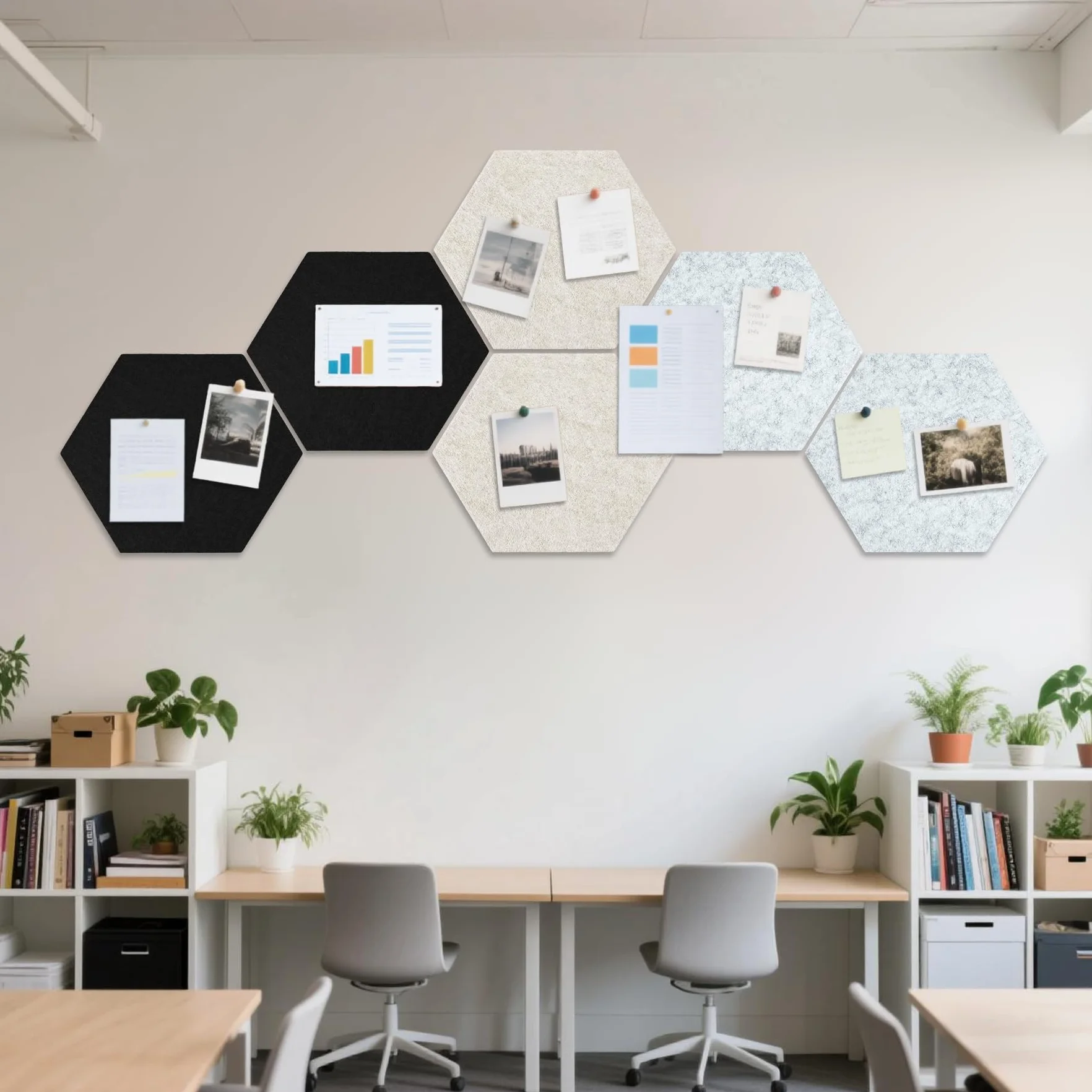 Autocollant mural hexagonal en feutre tableau mémo décoration murale cuisine chambre