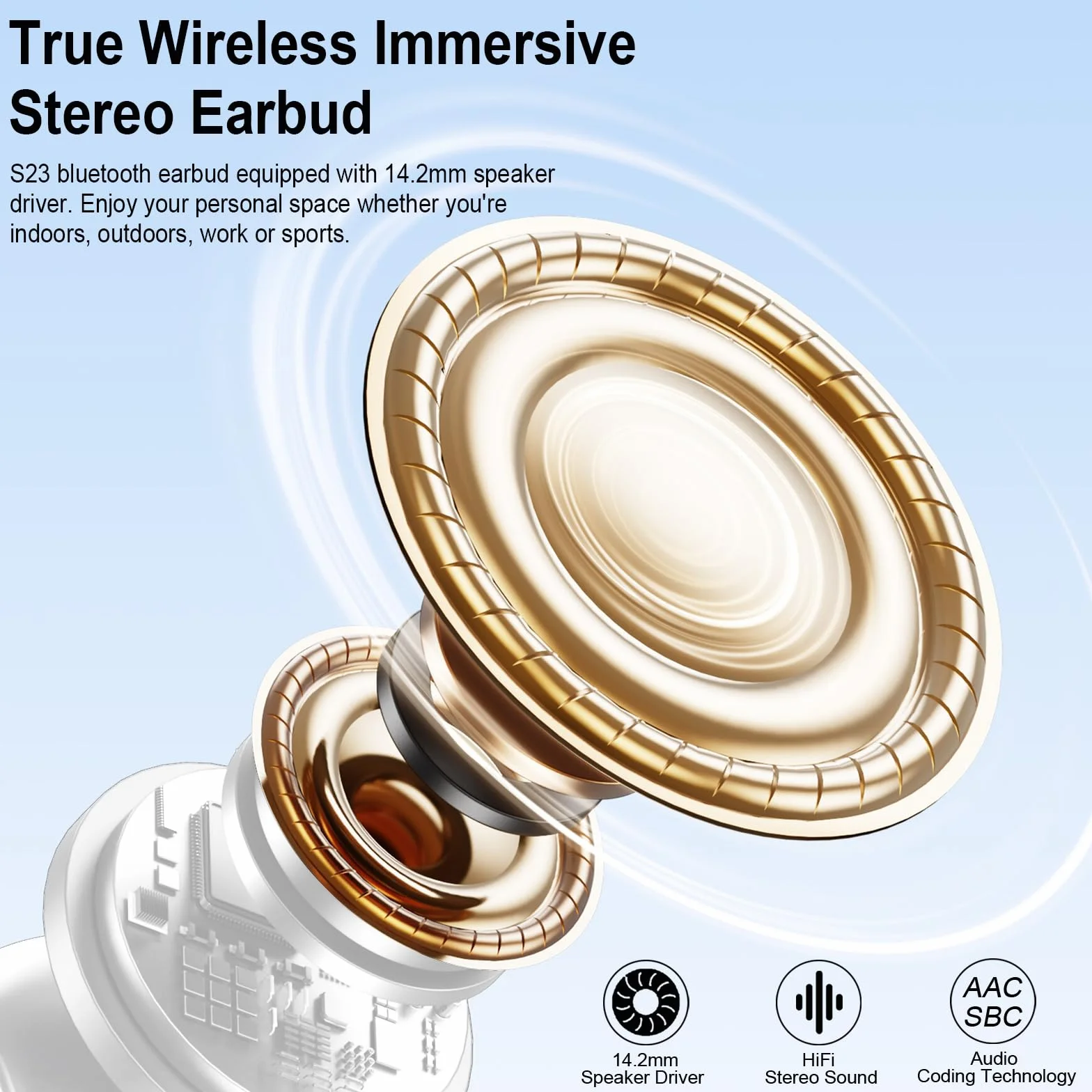 Zestaw słuchawkowy Bluetooth, 2024 Bluetooth 5.3 Stereo z 4 mikrofonem ENC, bezprzewodowe słuchawki douszne z redukcją szumów, 40 godzin bezprzewodowe słuchawki IP7, wodoodporne słuchawki Bluetooth,