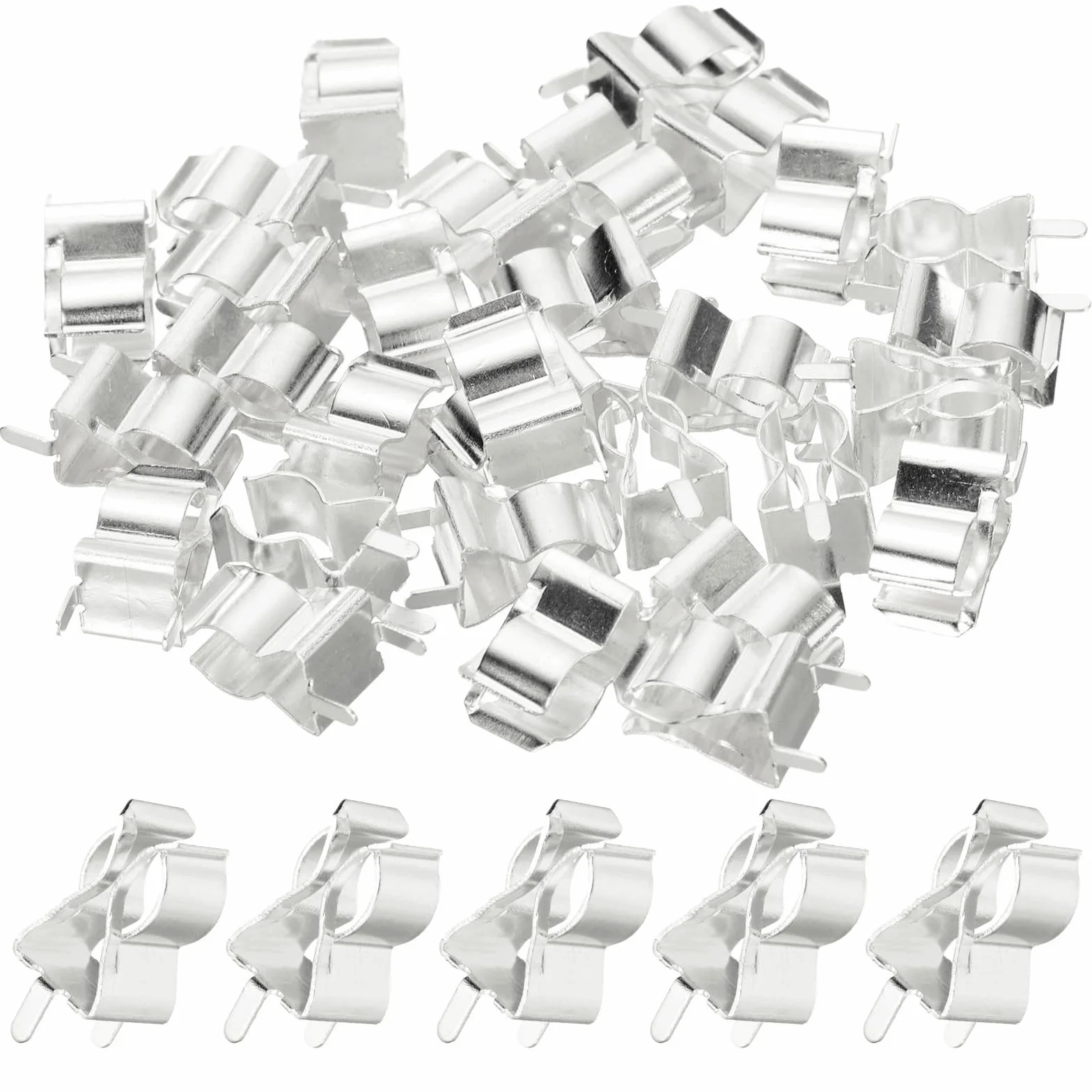 QUARKZMAN 30 sztuk bezpieczników zaciskowych do 6 x 30 mm szklana rura ceramiczna uchwyt zaciskowy szklana rura uchwyt zaciskowy mosiężny klips bezpiecznik klips srebrny