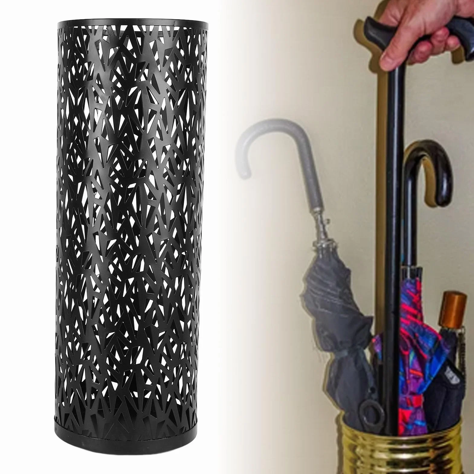 Porte-parapluie évidé en Métal pour Entrée, Rangement Autoportant Durable pour Parapluies (L)
