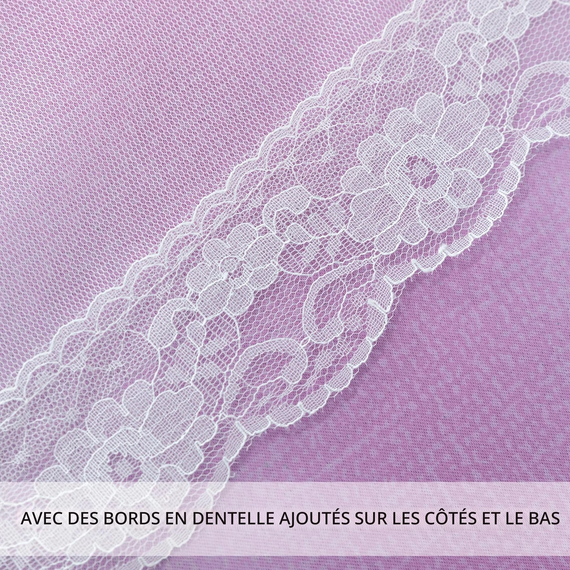 Rideaux Occultants Chambre Enfant XiDi avec Tulle Décoratif Motifs Étoilés 132x213 cm Rose Bleu Violet 2 Pièces