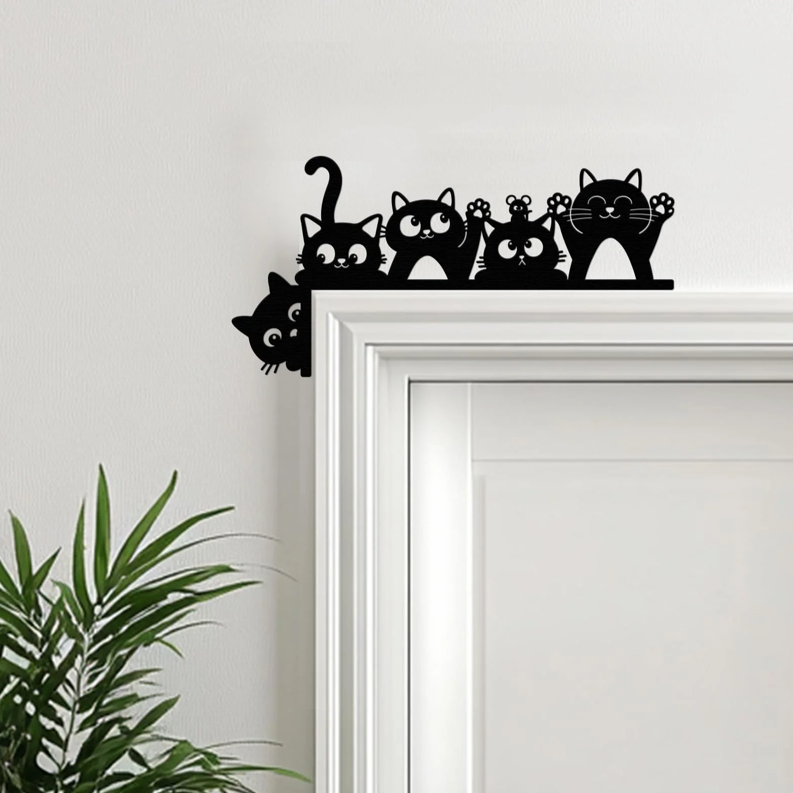 CUTHOLLOW Cadre de Porte en Métal Noir, Décoration Murale Originale pour Chambre d'enfant