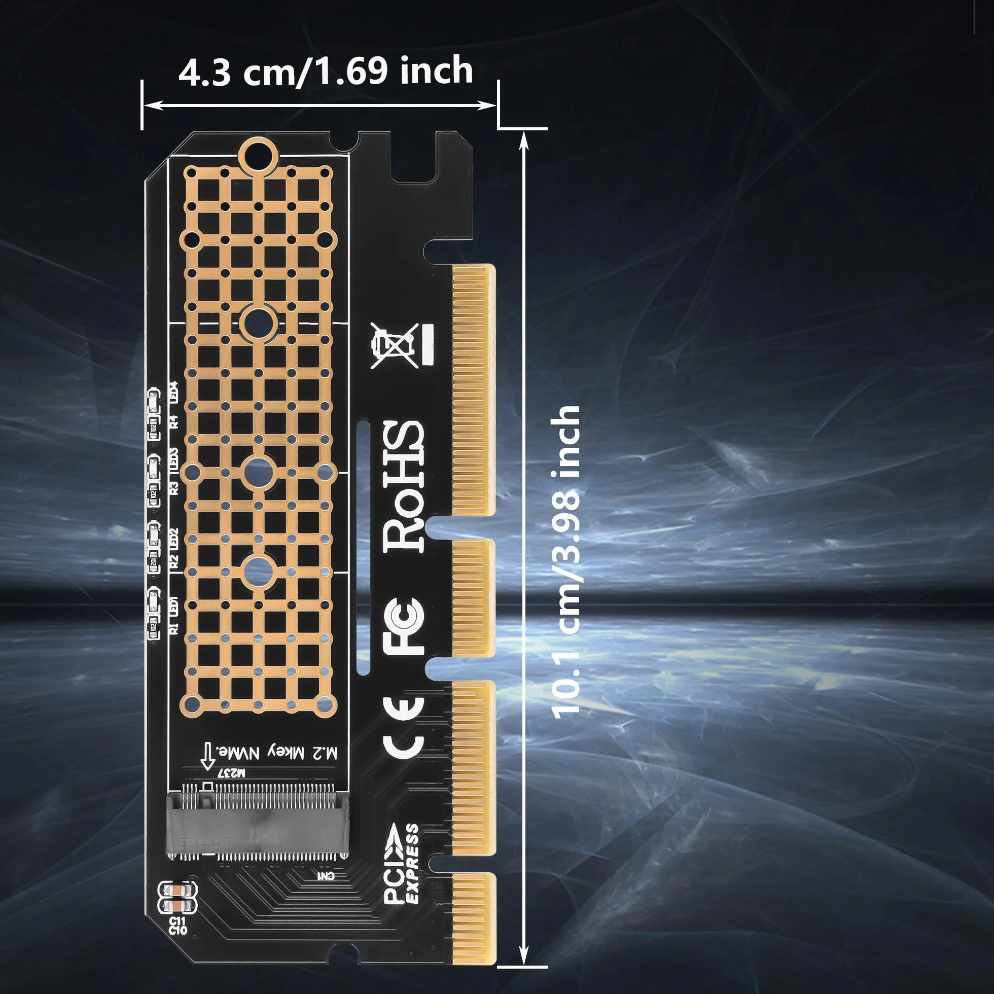 GINTOOYUN M.2 NVME SSD do PCIE 4X 8X 16X karta adaptera M. 2 M Key SSD do PCI-E 3.0 4X 8X 16X karta rozszerzeń obsługa SSD długość 2230 2242 2260 2280