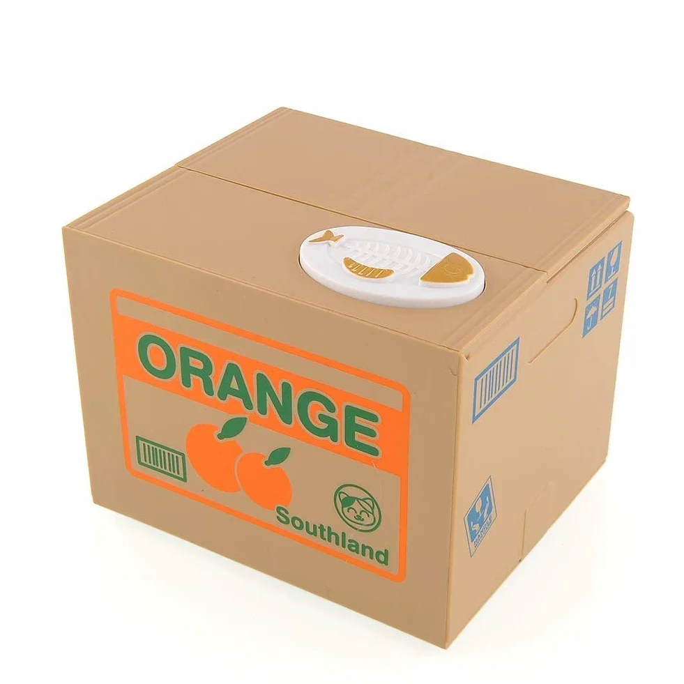 Tirelire Chat Voleur Automatique Banque Argent, Blanc (Orange)