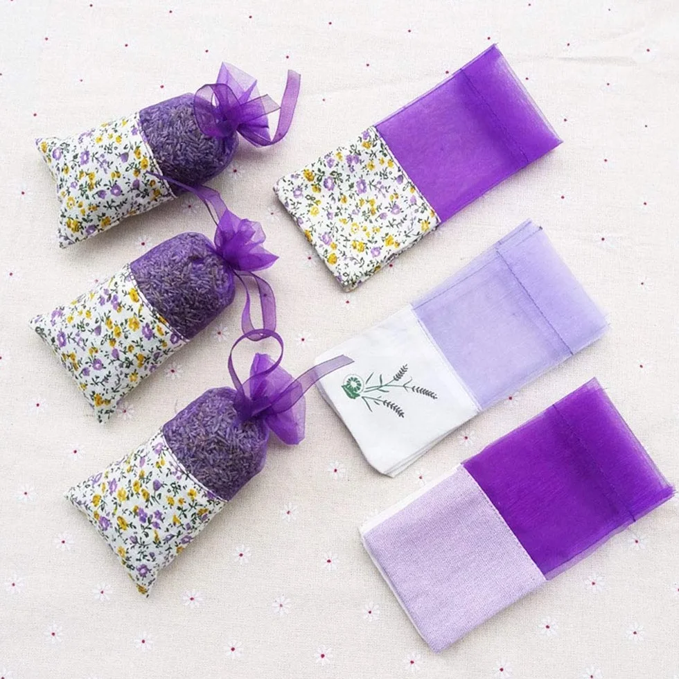 Sacs de Lavande Sachet Vides Coton Violet de Gaze 24 pièces