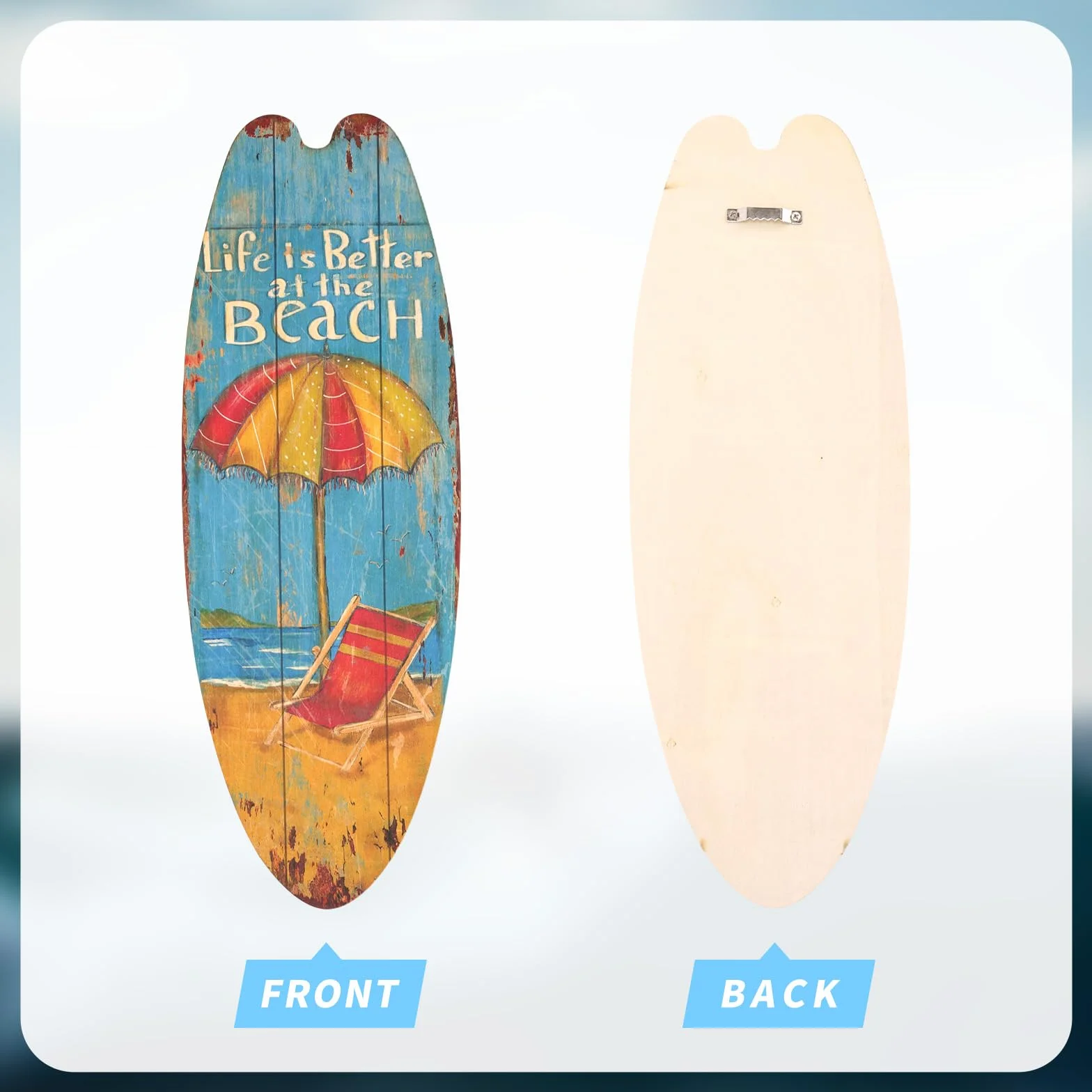 Planche à Pagaie Deco Murale Bois 4 Pièce, Décoration Intérieur Piscines Plage