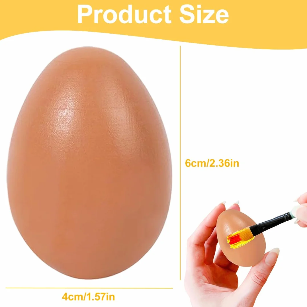 Œufs Artificiels 6 Pièces Faux Œufs de Poule en Bois Simulation Aide à la Ponte Outil Agricole