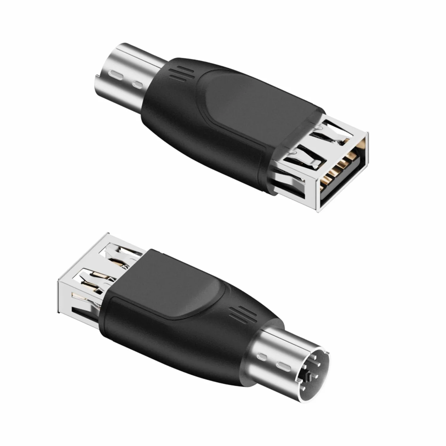 Adaptateur PS/2 vers USB A Femelle Convertisseur PS2 Mâle vers Type A Socket Connecteur 2 Pcs