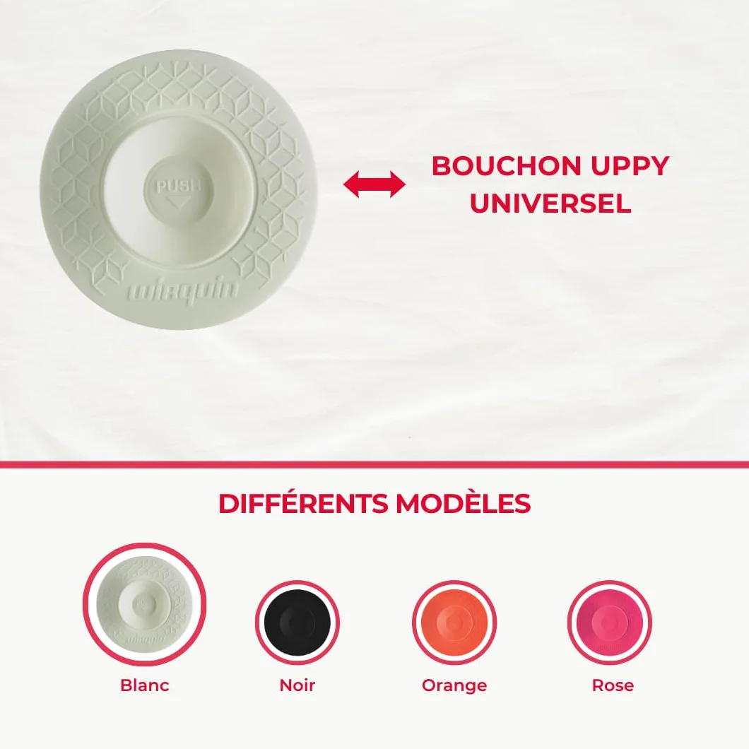 Wirquin Bouchon et filtre universel Uppy blanc pour évacuations évier lavabo baignoire