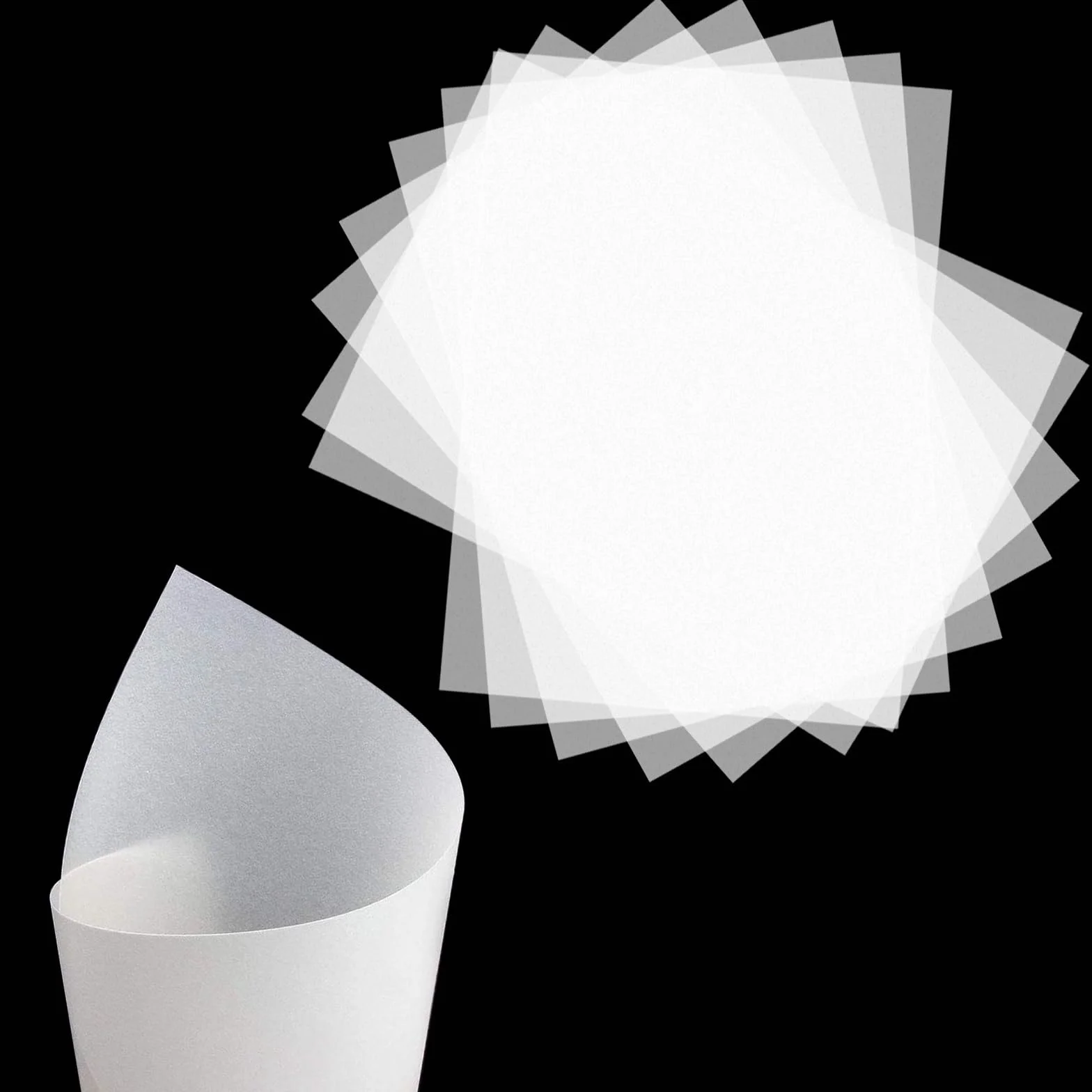 Papier Calque 130 g/m² DIN A4 50 Feuilles Blanc Transparent pour Dessin Patron Couture