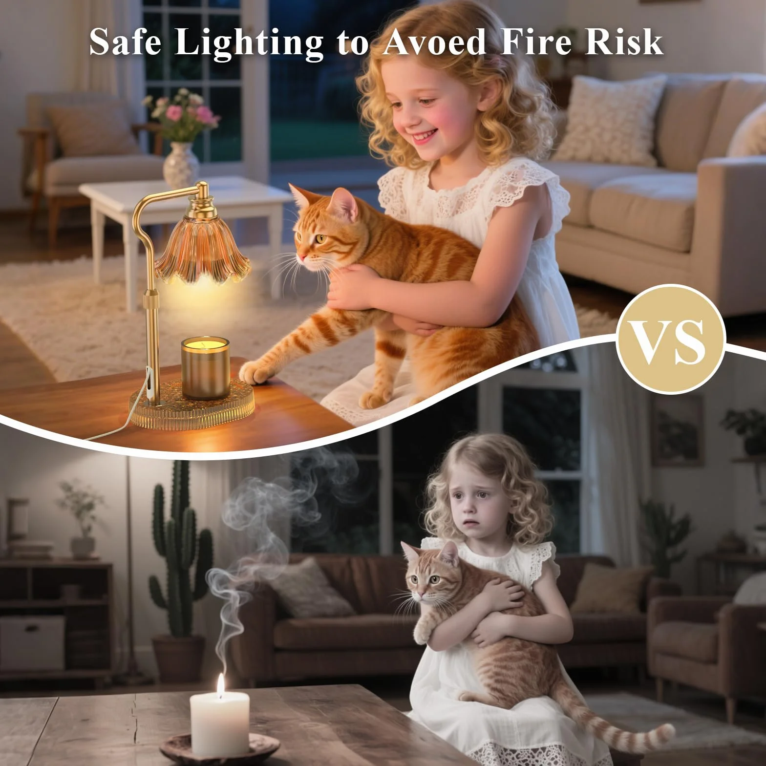 Lampe chauffe-bougie avec hauteur réglable – Chauffe-cire sans flamme à 4 niveaux à intensité variable, fonction minuterie et design élégant en plusieurs couleurs (Brun)