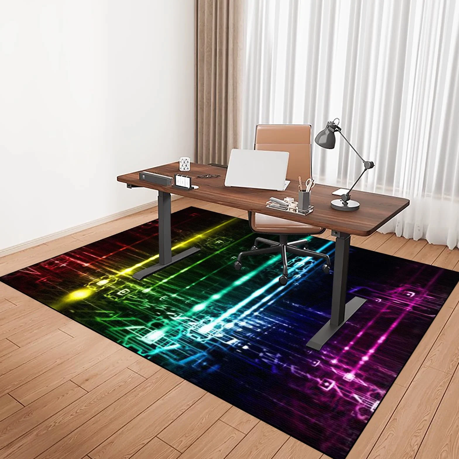 Tapis de Chaise de bureau pour ordinateur en bois dur Tapis de Chaise à Rouler 150 x 180 cm Tapis Potection de Sol Tapis Chaise Gaming Antidérapant Tapis Protecteur de Sol pour fauteuils de Gaming