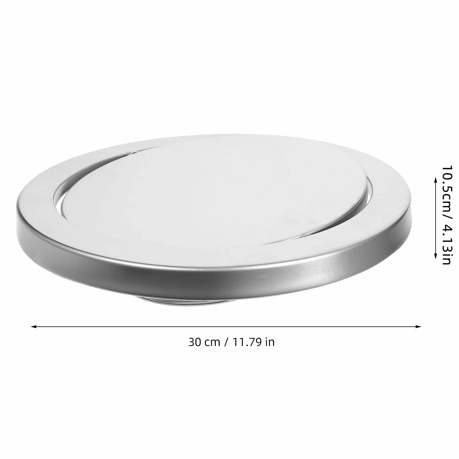 Couvercle Métallique à Rabat pour Poubelle Ronde en Acier Inoxydable Argenté, Facile à Installer, Performance Fiable, pour Lieux Publics, Diamètre 30 Cm
