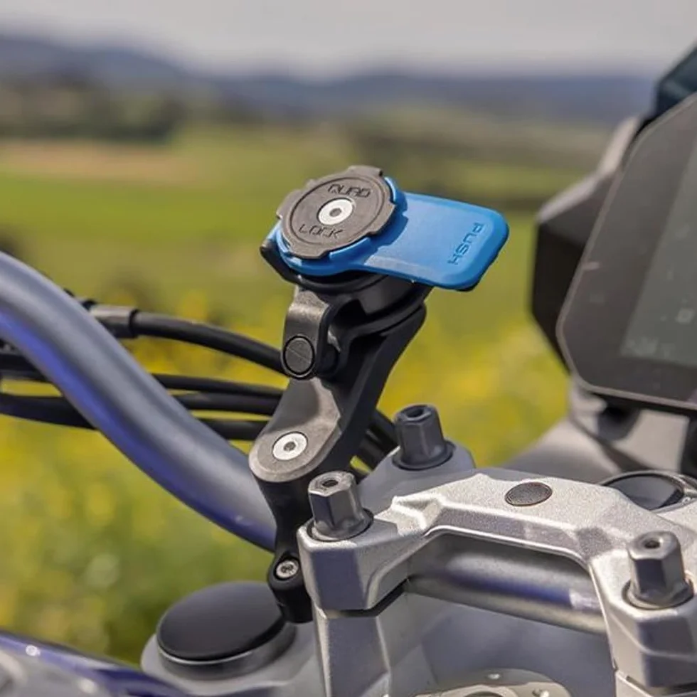 Quad Lock Kierownica Motocyklowa Uchwyt Telefonu Zestaw z Amortyzatorem Drgań i iPhone 16 MAG Etui
