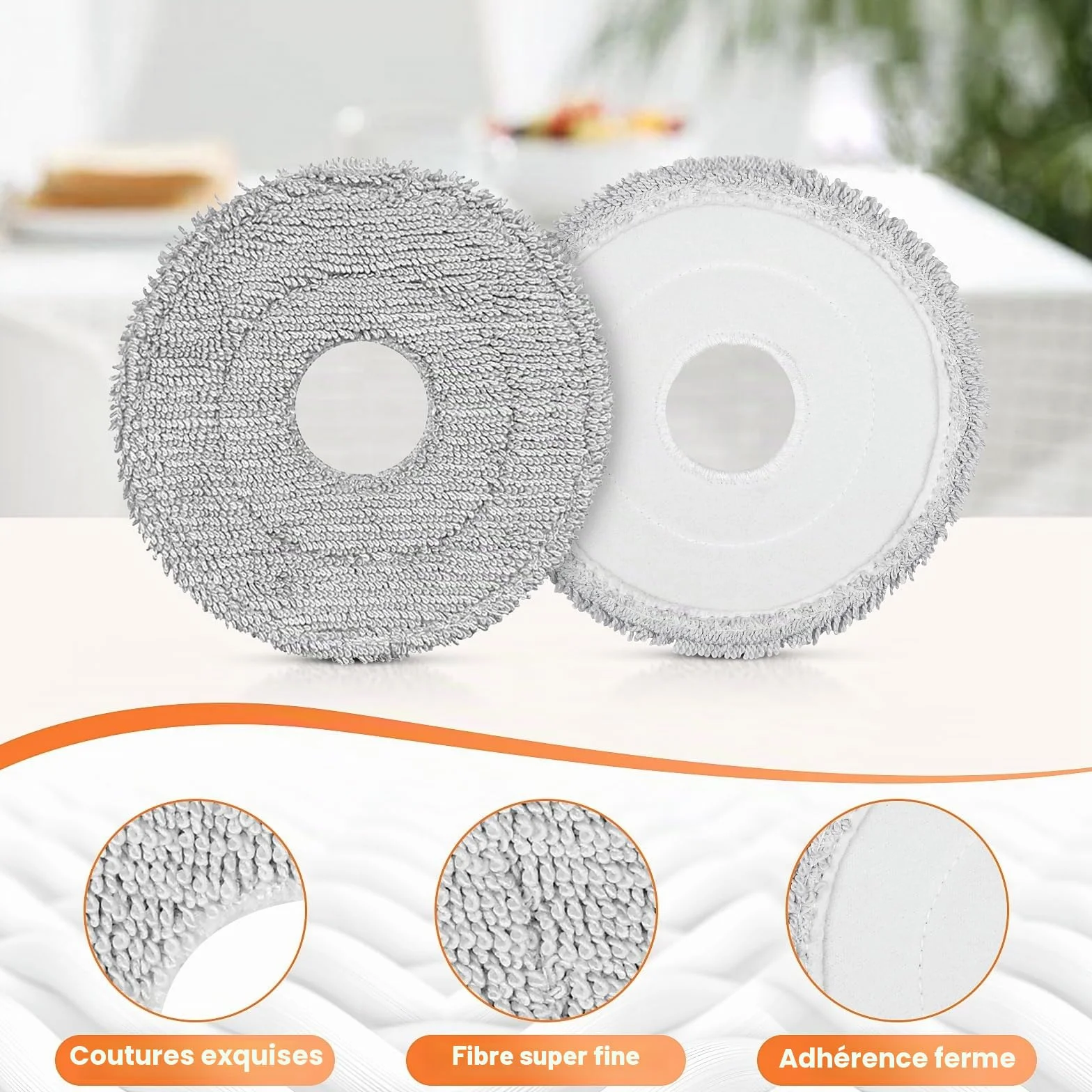 Lot de 10 Serpillière Microfibre pour Robots Aspirateurs Dreame L10s Ultra Gen2/Gen3, L40 Ultra